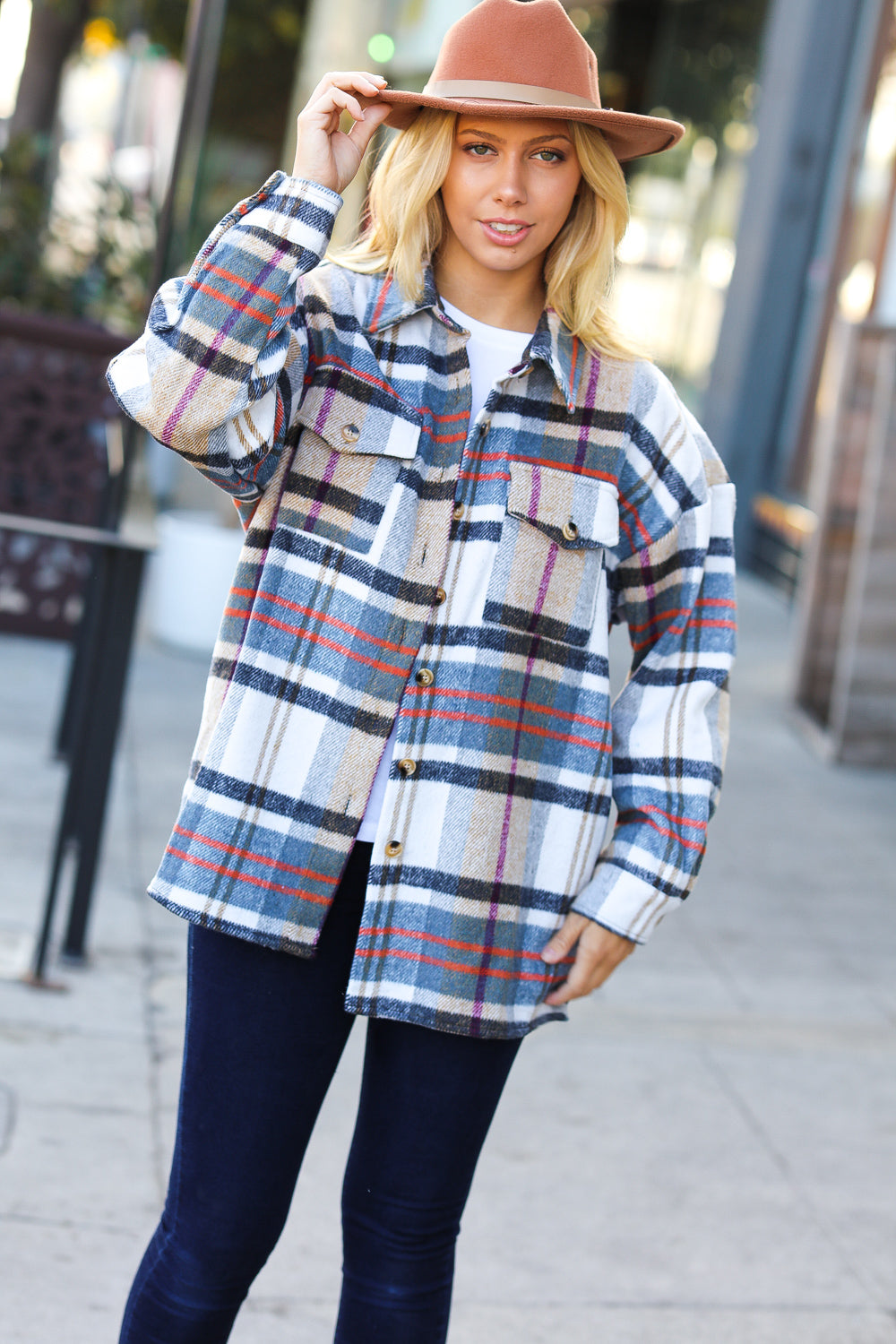 Perfect Plaid Flannel Button Down Shacket