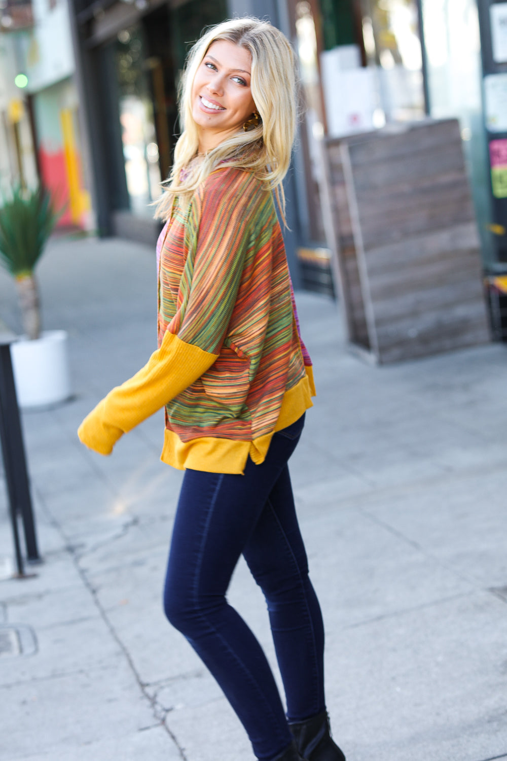 Wild About You Space Dye Thermal Knit Top