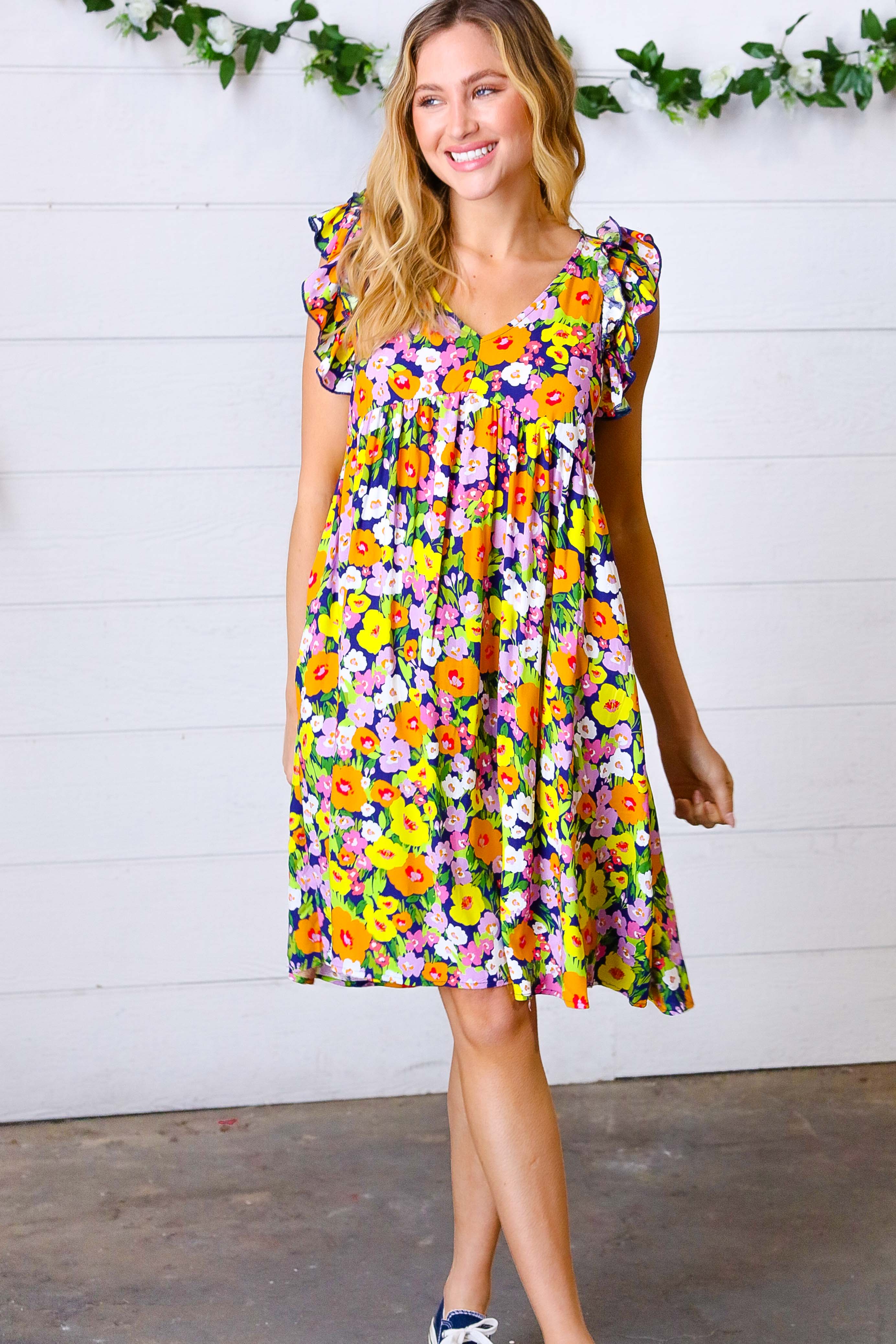 Yours Truly Babydoll Ruffle Dress