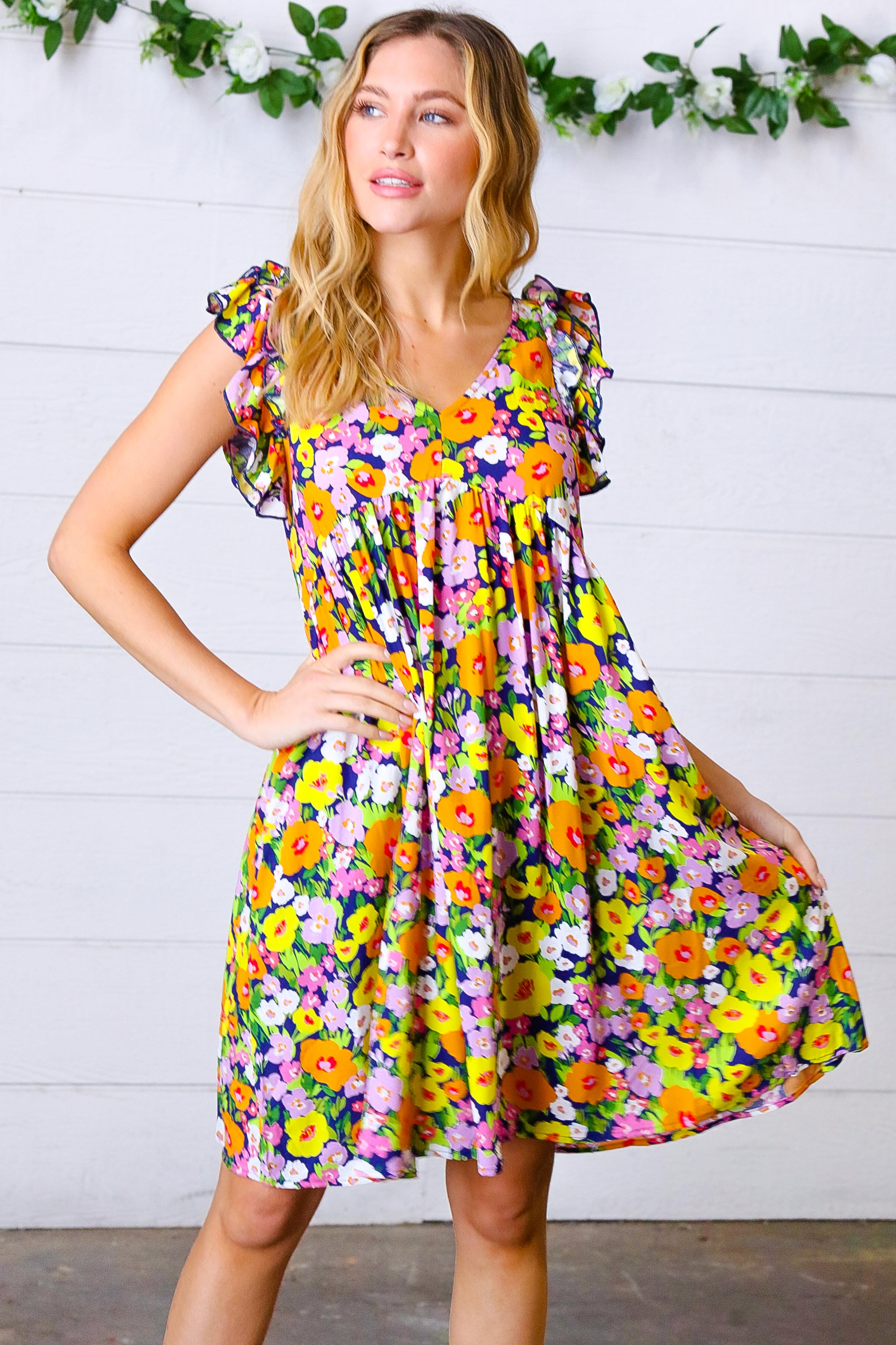 Yours Truly Babydoll Ruffle Dress