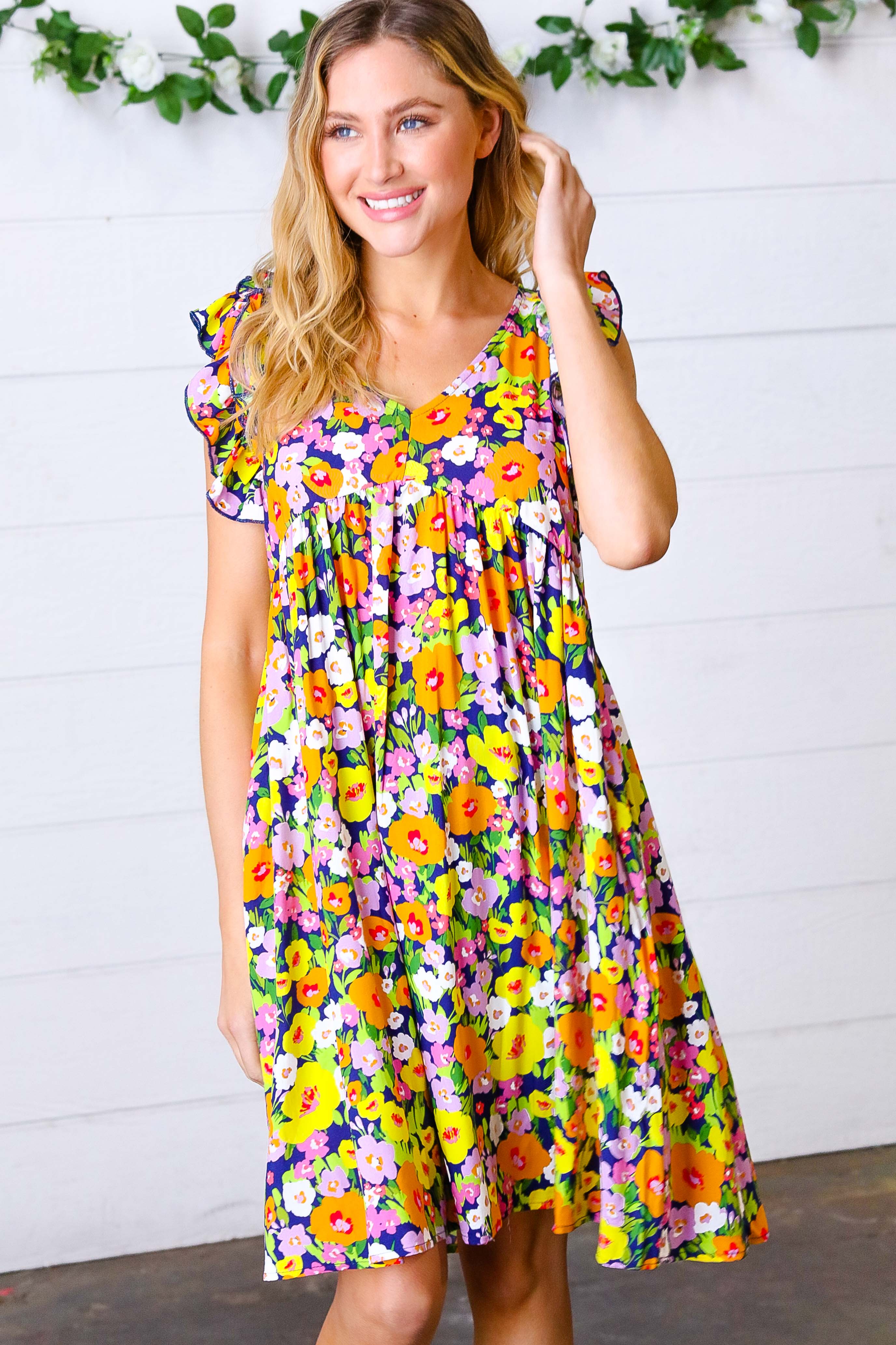 Yours Truly Babydoll Ruffle Dress