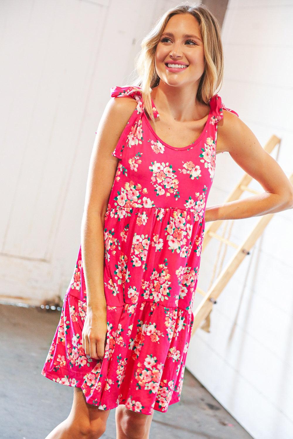 Fun Times Tiered Dress • Hot Pink - Atomic Wildflower