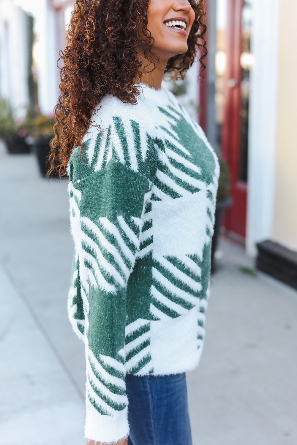 Keep On Trying Plaid Soft Brushed Hairy Sweater