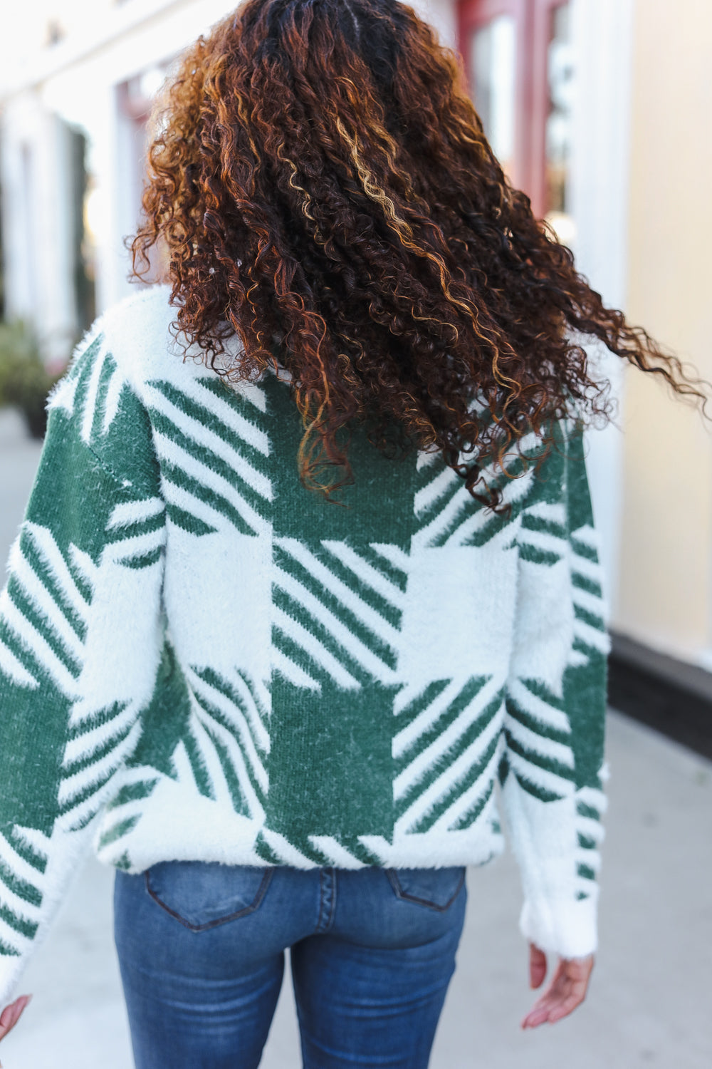 Keep On Trying Plaid Soft Brushed Hairy Sweater