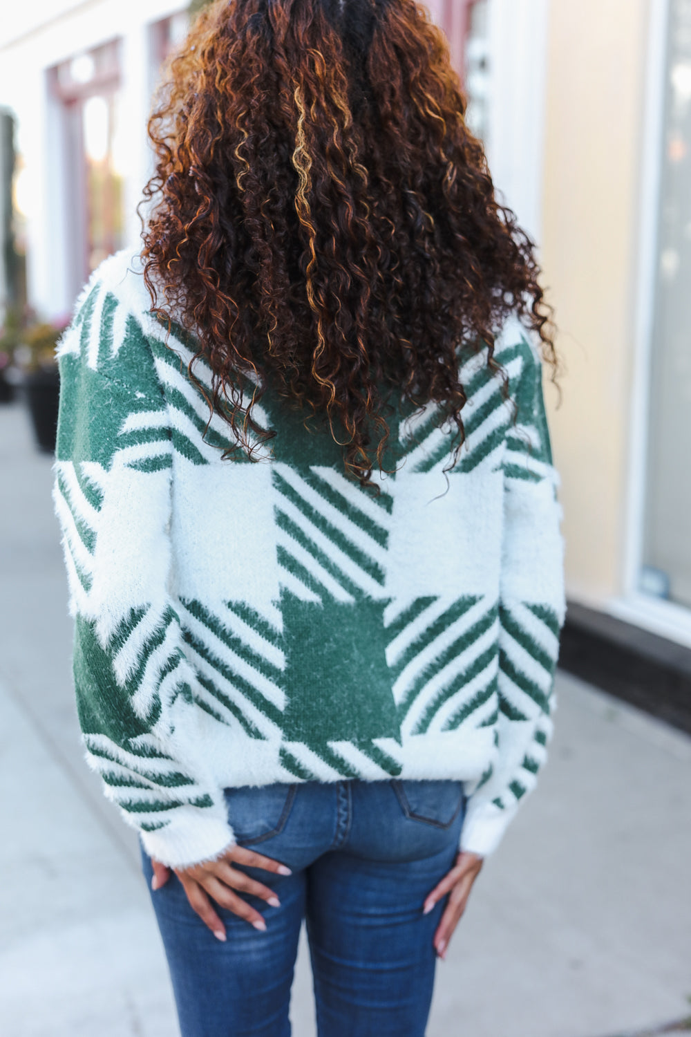 Keep On Trying Plaid Soft Brushed Hairy Sweater