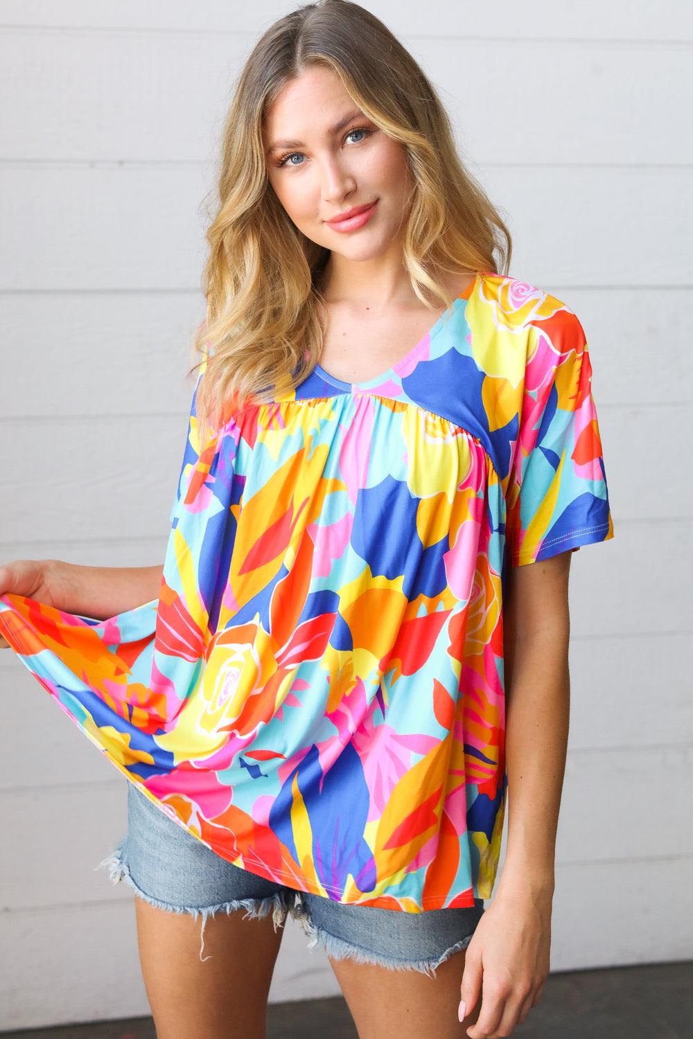 For Keeps Dolman Top - Atomic Wildflower