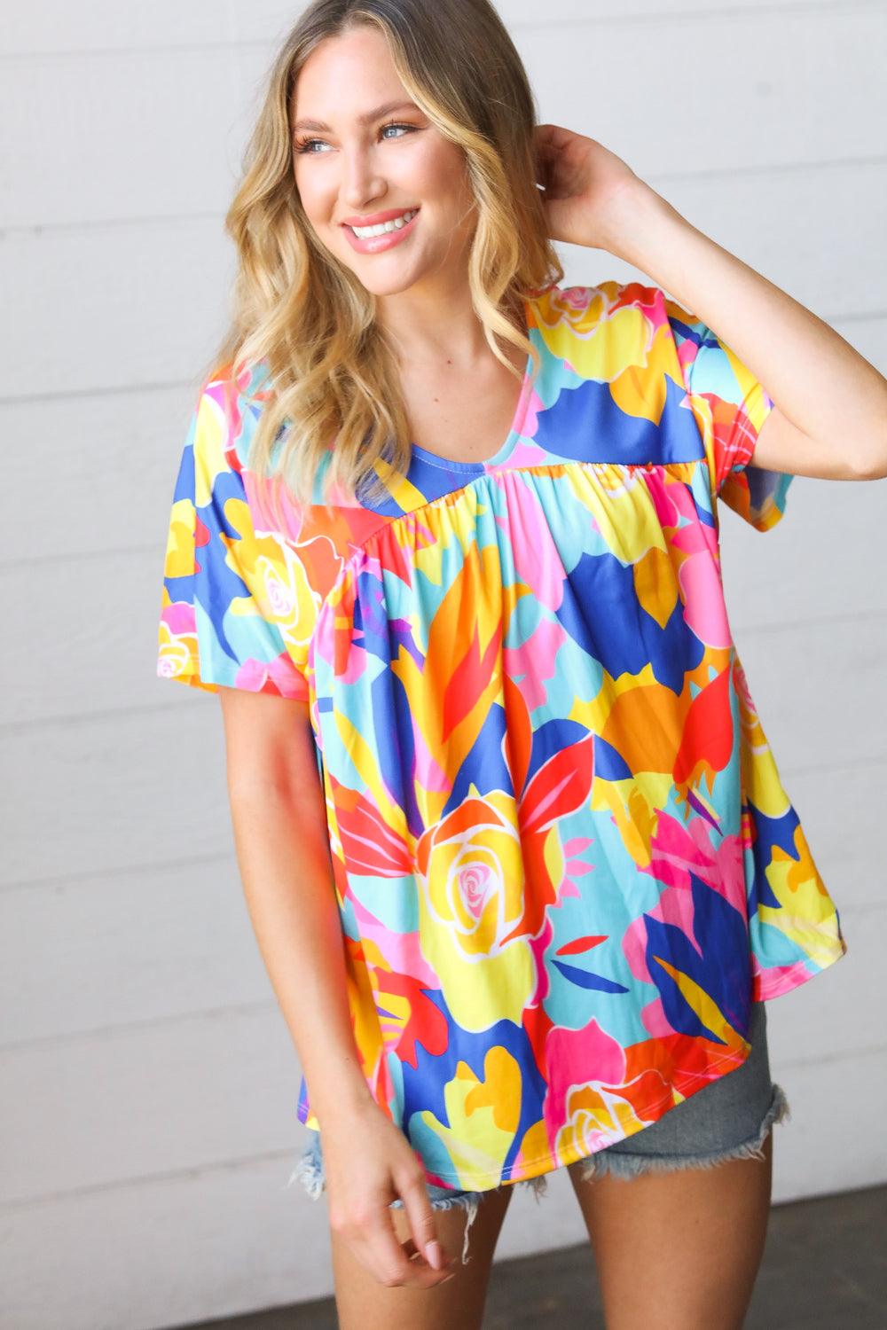 For Keeps Dolman Top - Atomic Wildflower