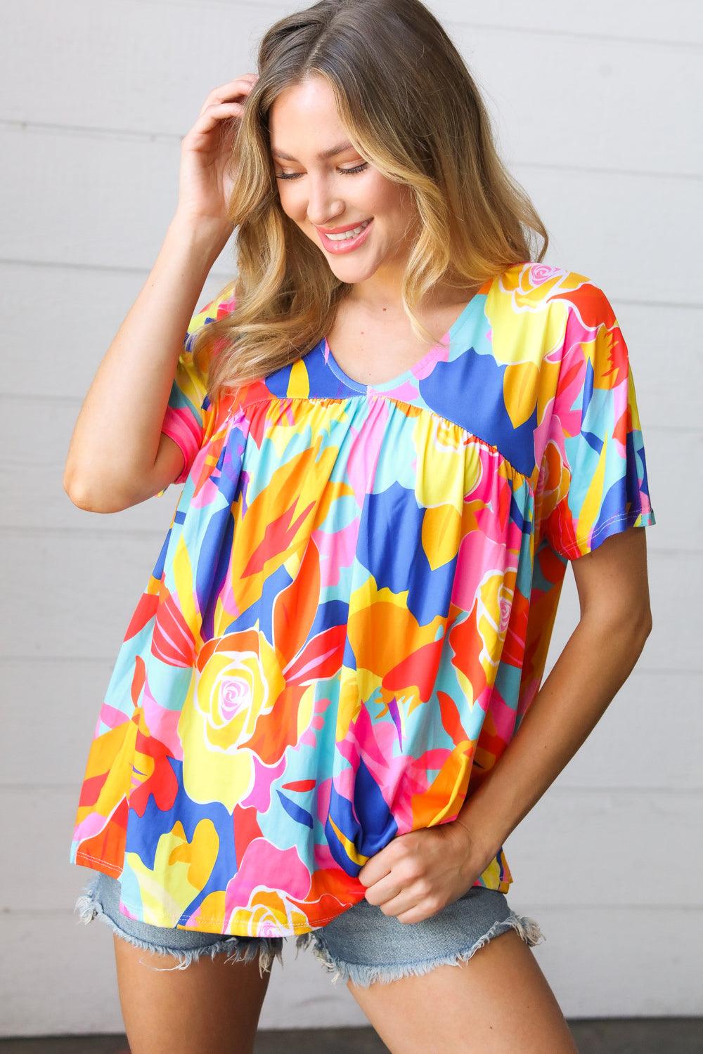 For Keeps Dolman Top - Atomic Wildflower