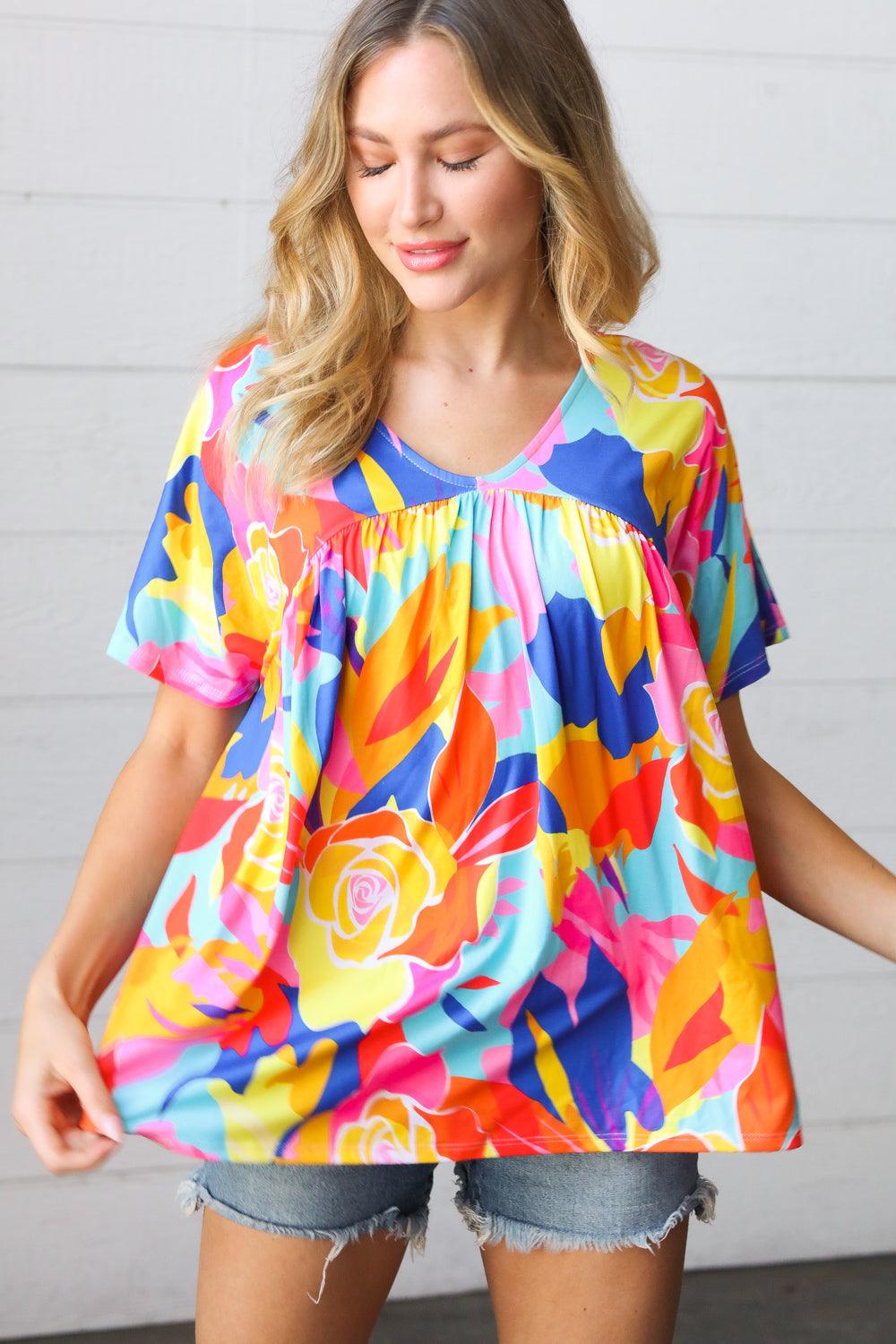 For Keeps Dolman Top - Atomic Wildflower