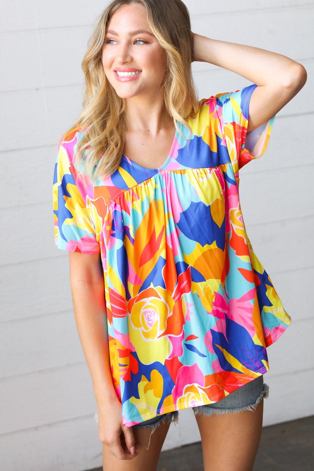 For Keeps Dolman Top - Atomic Wildflower