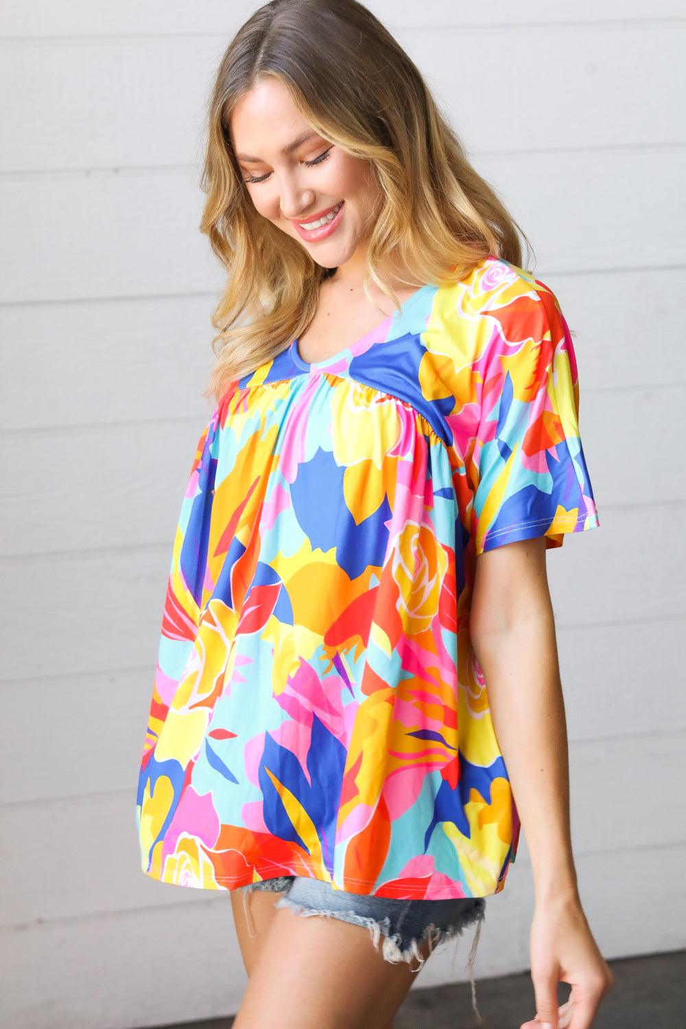 For Keeps Dolman Top - Atomic Wildflower