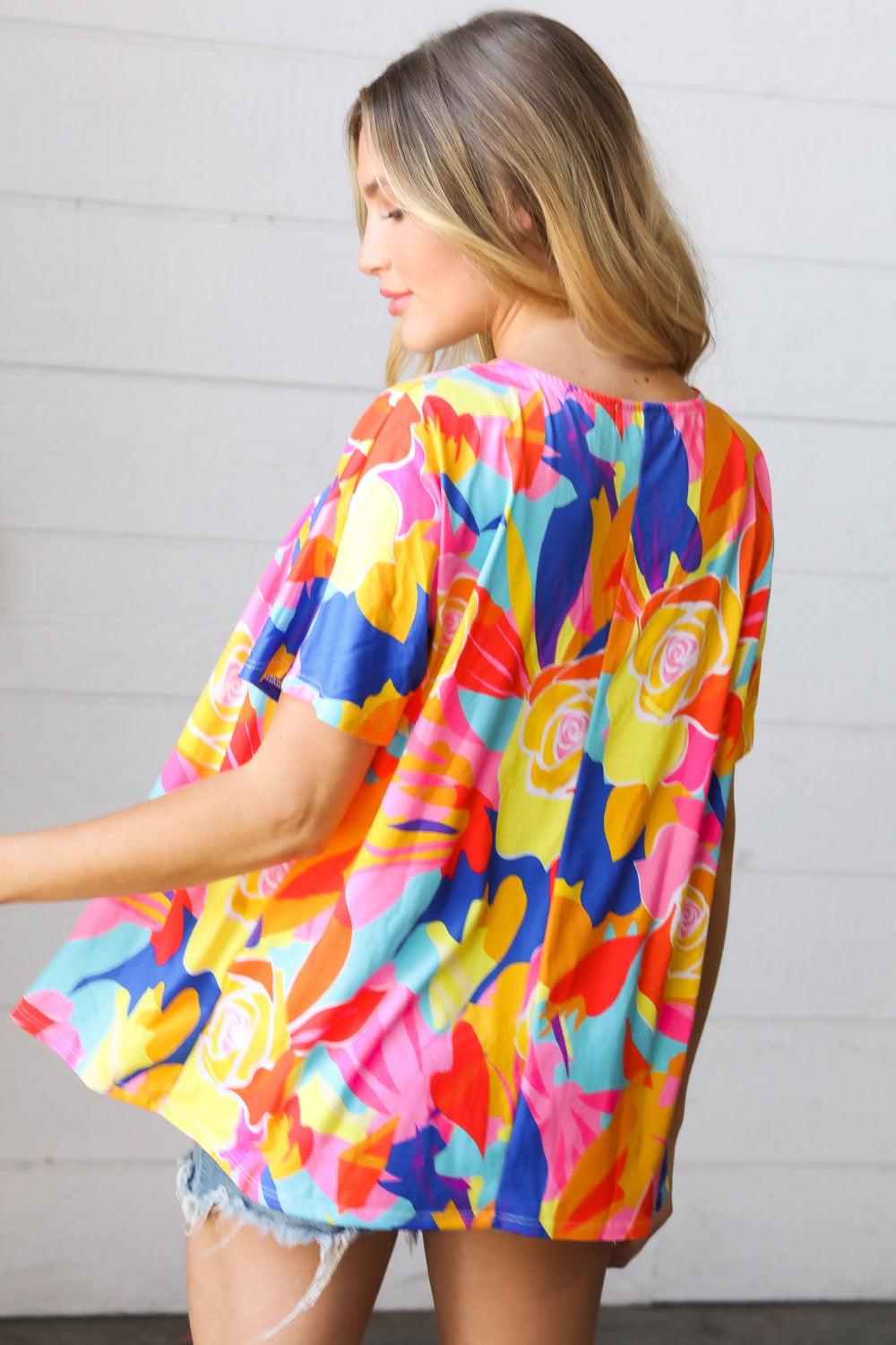 For Keeps Dolman Top - Atomic Wildflower