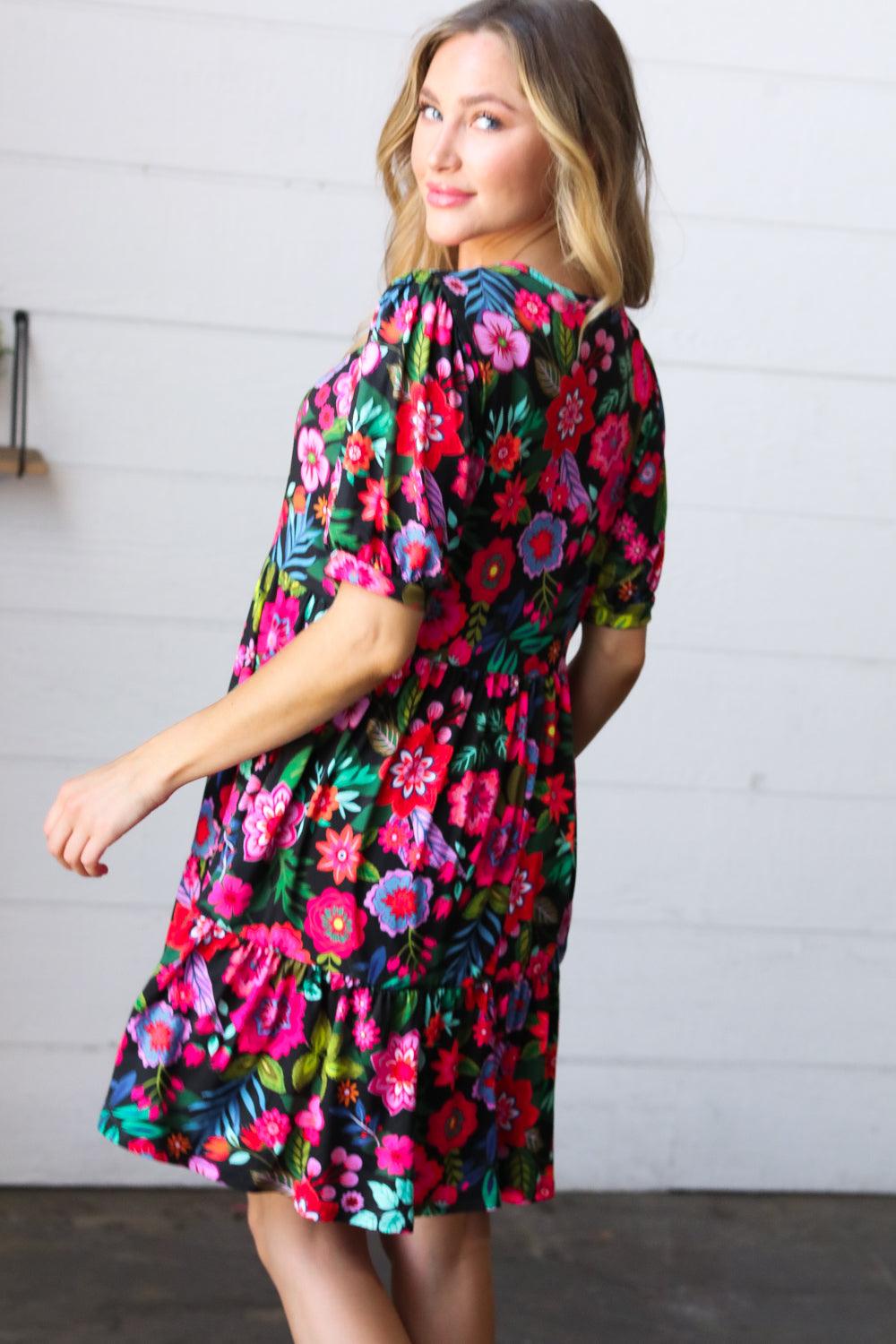 Making My Way Floral Tiered Dress