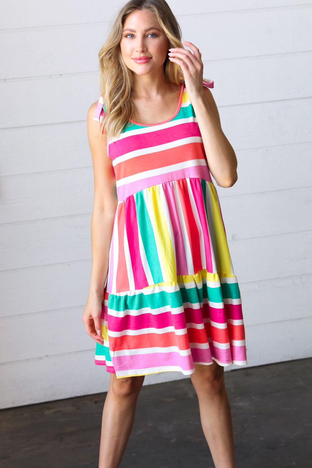 Bold Move Striped Dress - Atomic Wildflower
