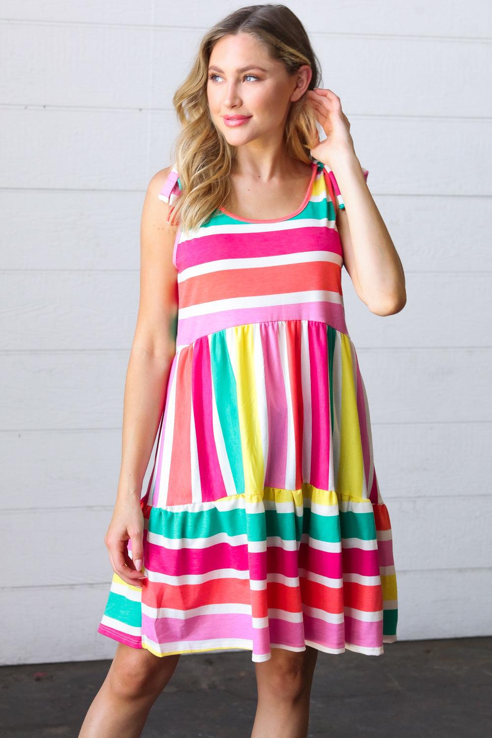 Bold Move Striped Dress - Atomic Wildflower