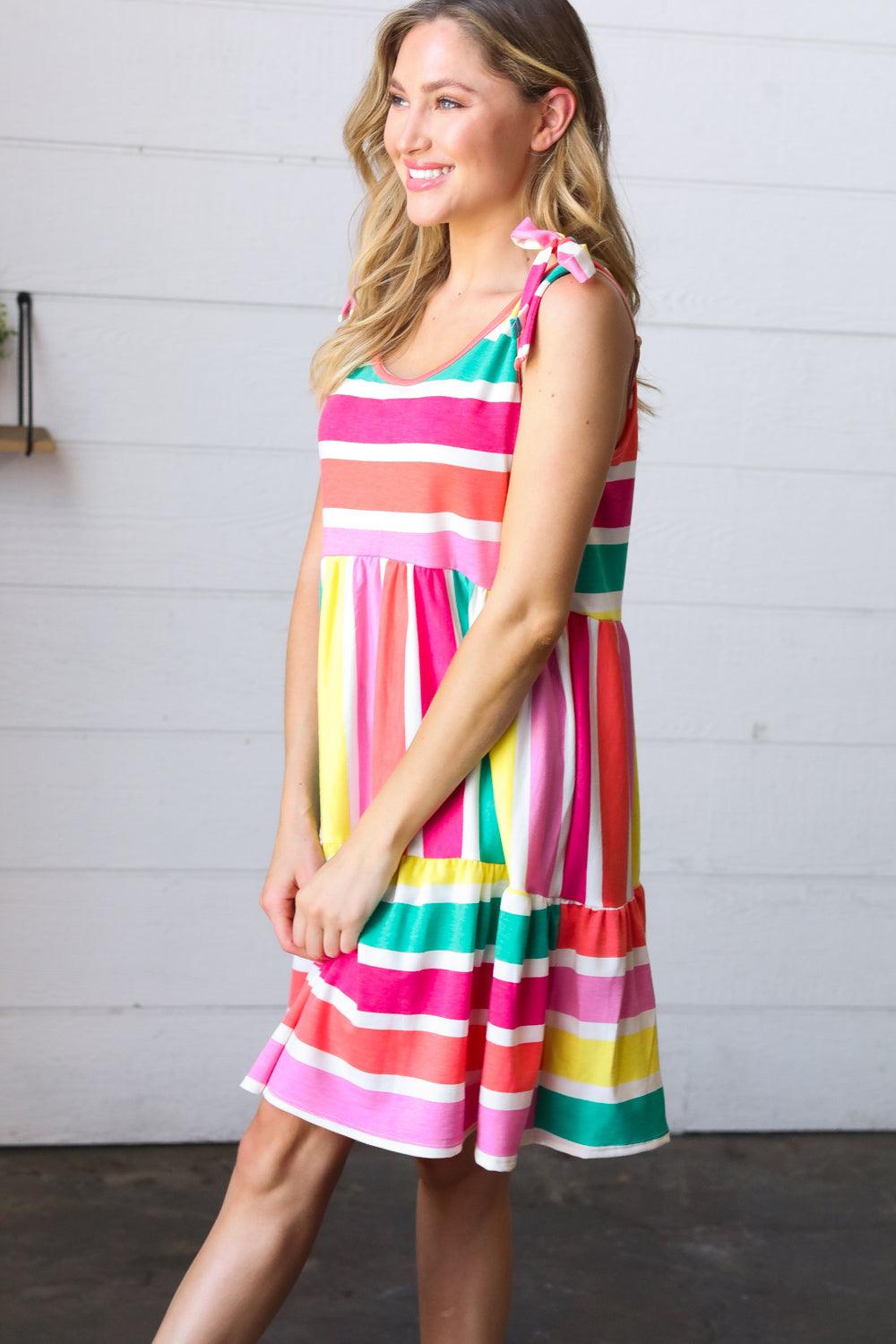 Bold Move Striped Dress - Atomic Wildflower