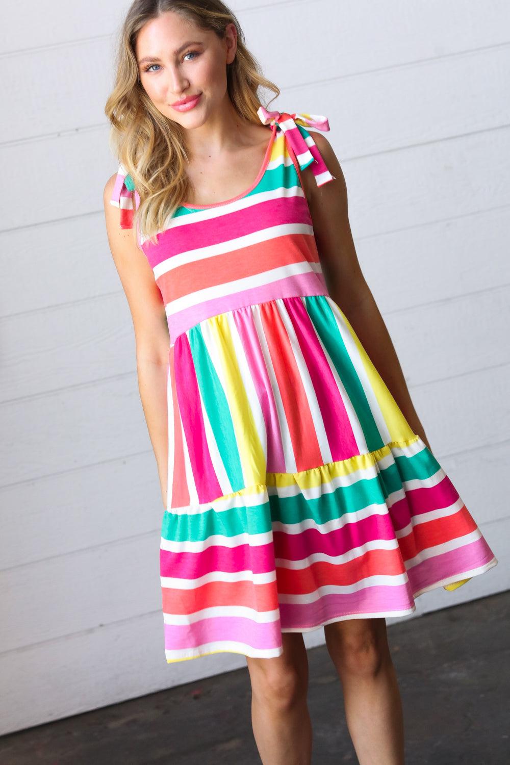 Bold Move Striped Dress - Atomic Wildflower