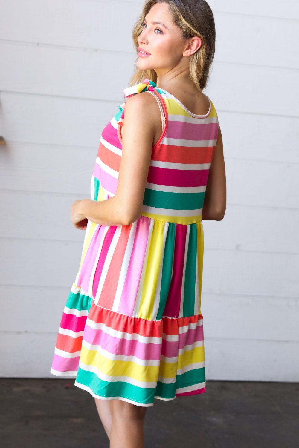 Bold Move Striped Dress - Atomic Wildflower