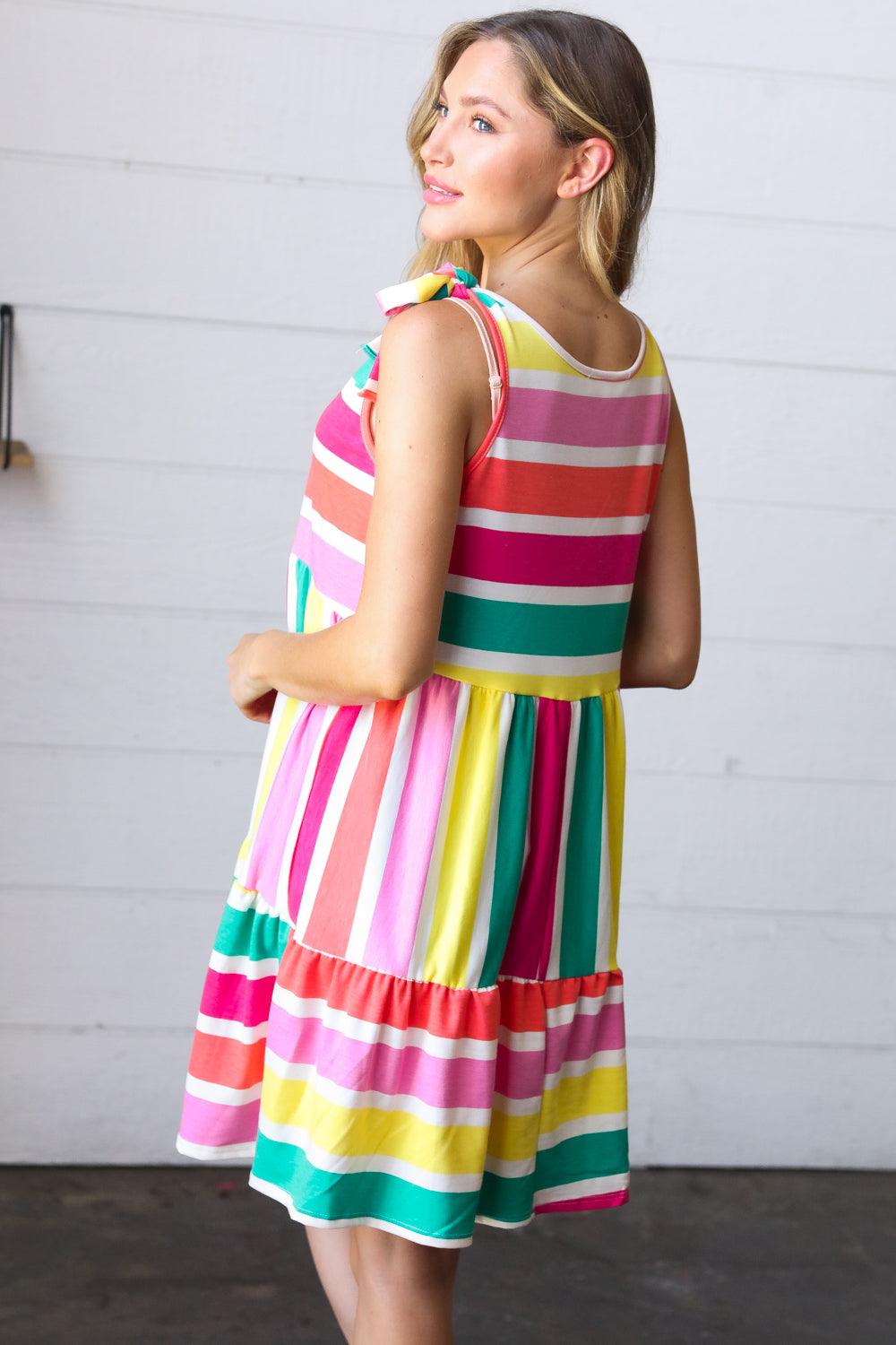 Bold Move Striped Dress - Atomic Wildflower