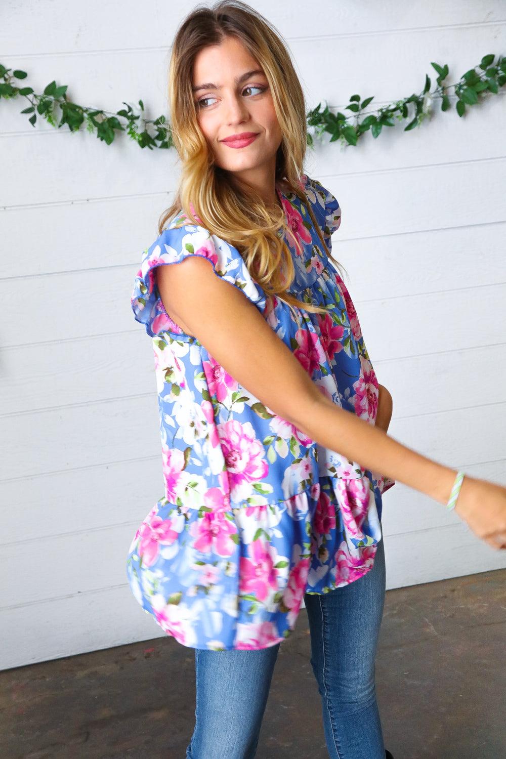 Field Of Dreams Flutter Sleeve Top