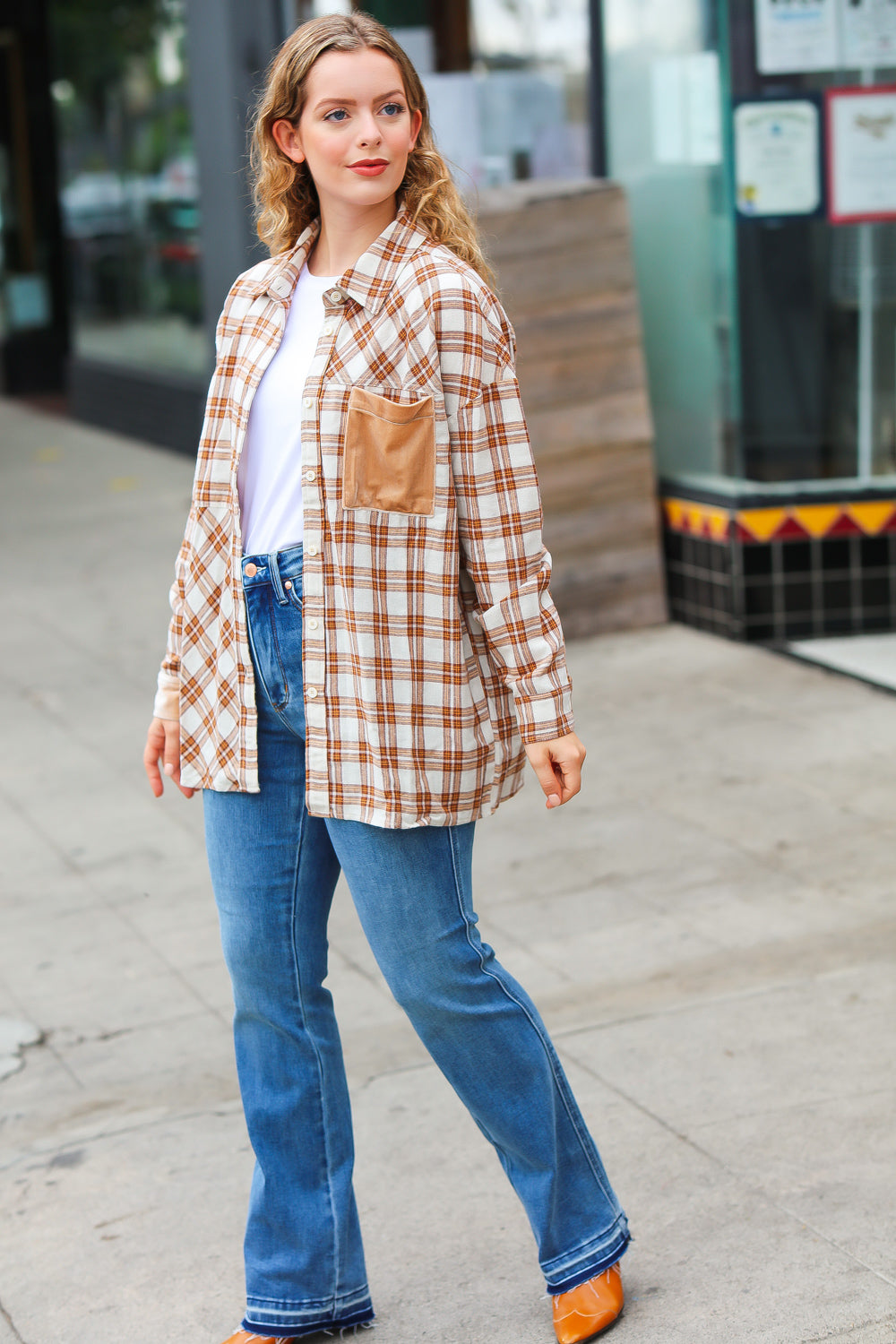Eyes On You Plaid Button Down Top