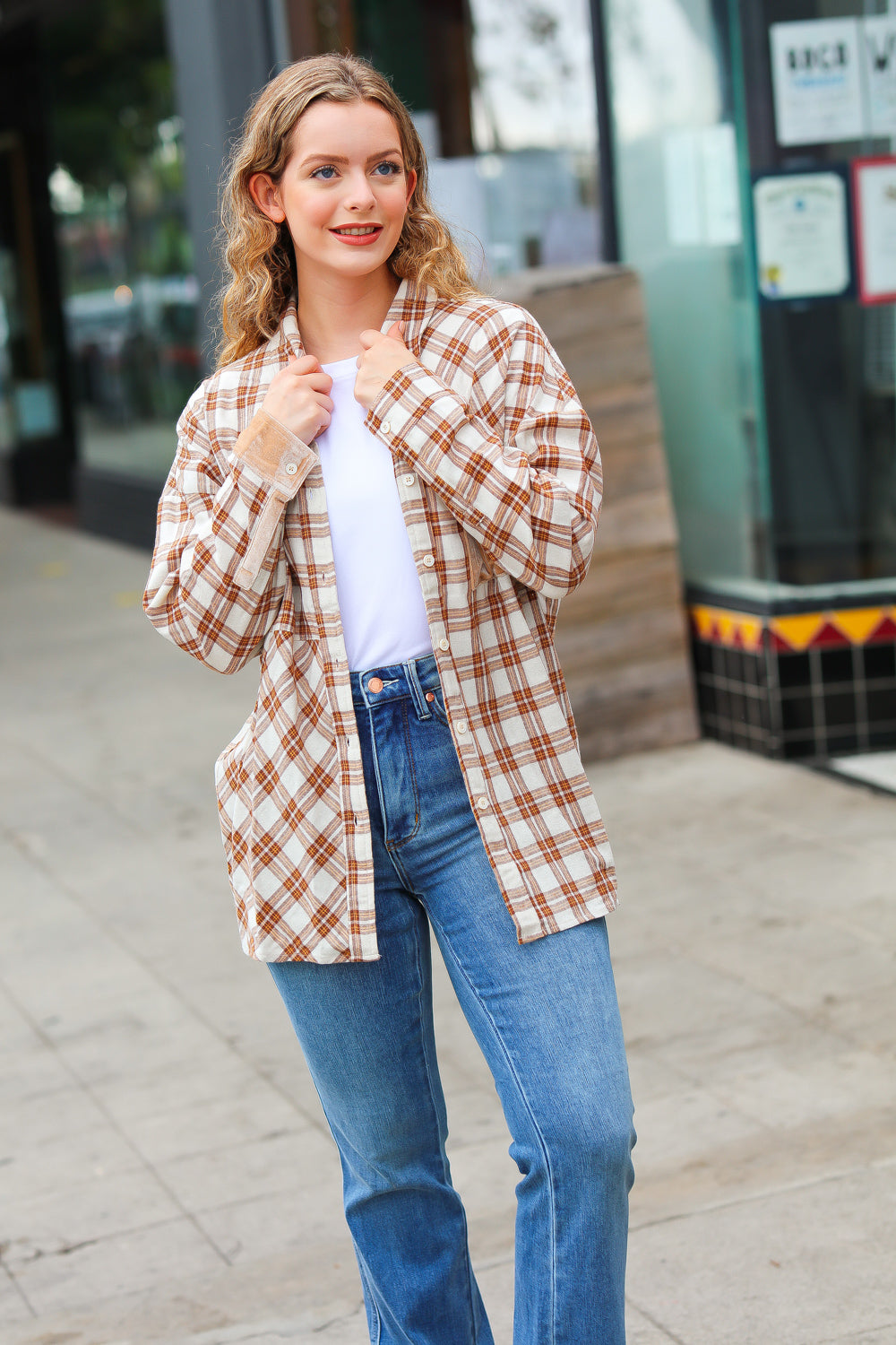 Eyes On You Plaid Button Down Top