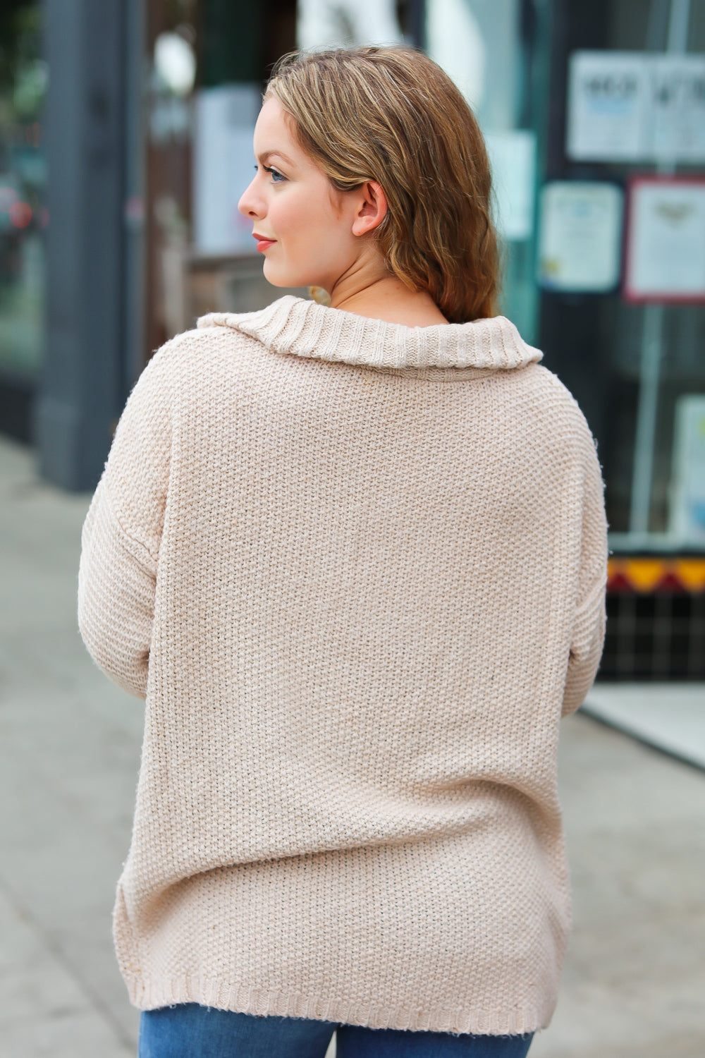Feeling It Collared Knit Sweater