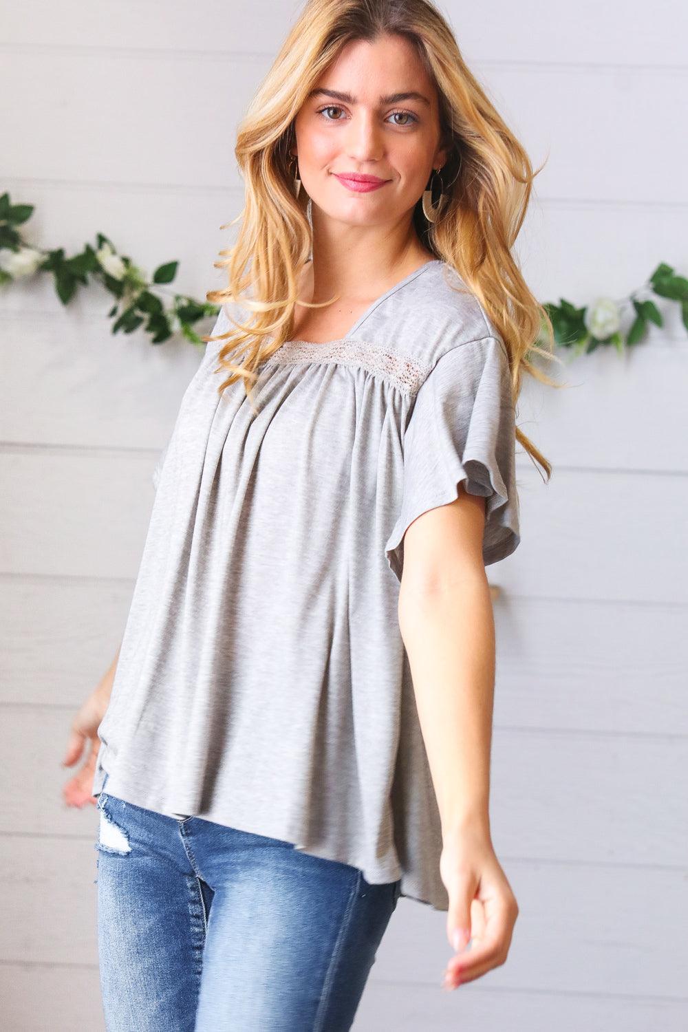 Stay Awhile Crochet Square Neck Top - Atomic Wildflower