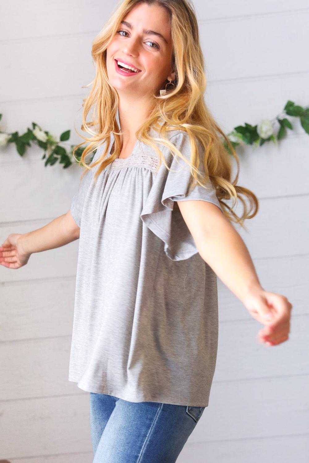 Stay Awhile Crochet Square Neck Top - Atomic Wildflower