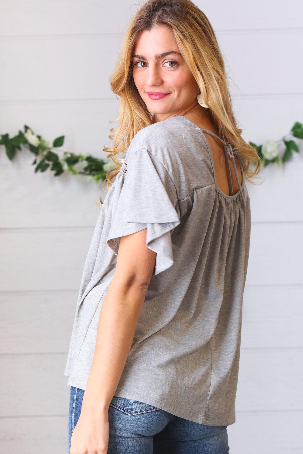 Stay Awhile Crochet Square Neck Top - Atomic Wildflower
