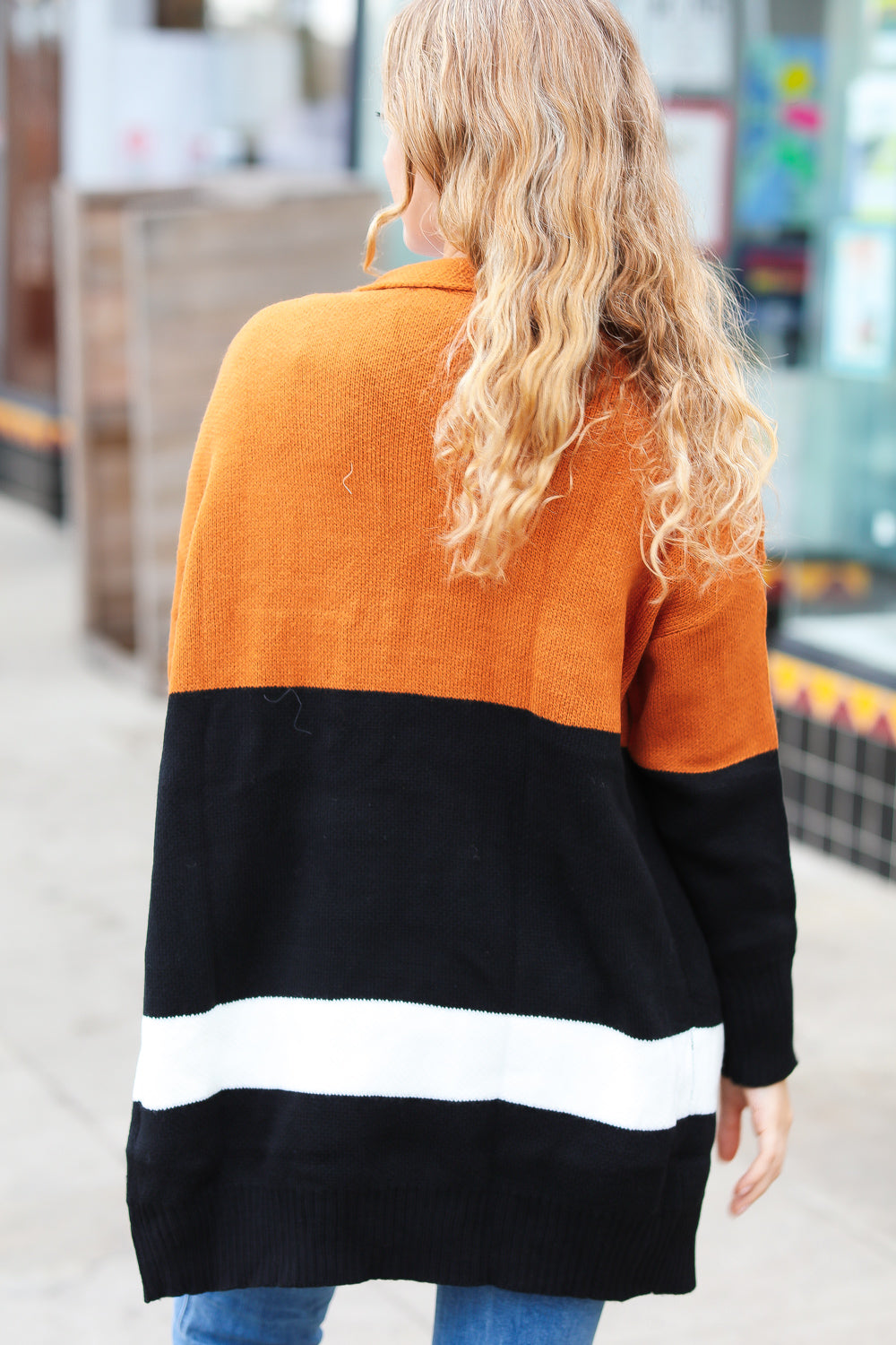 Layer Me Up Color Block Knit Open Cardigan