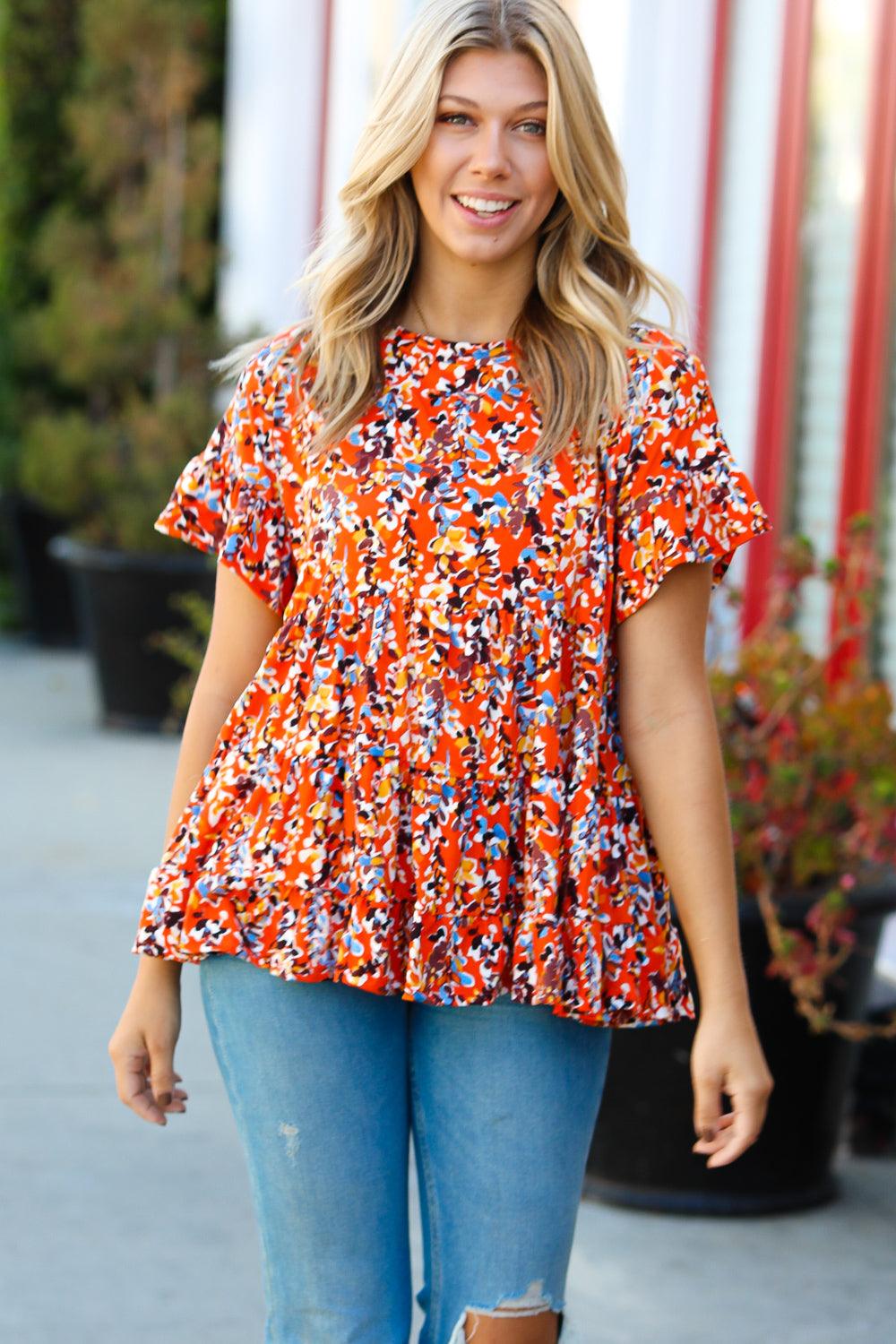 Beautiful World Tiered Swing Top • Rust - Atomic Wildflower