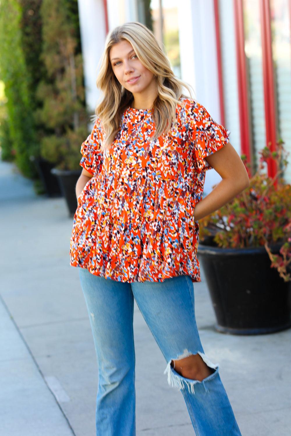 Beautiful World Tiered Swing Top • Rust - Atomic Wildflower