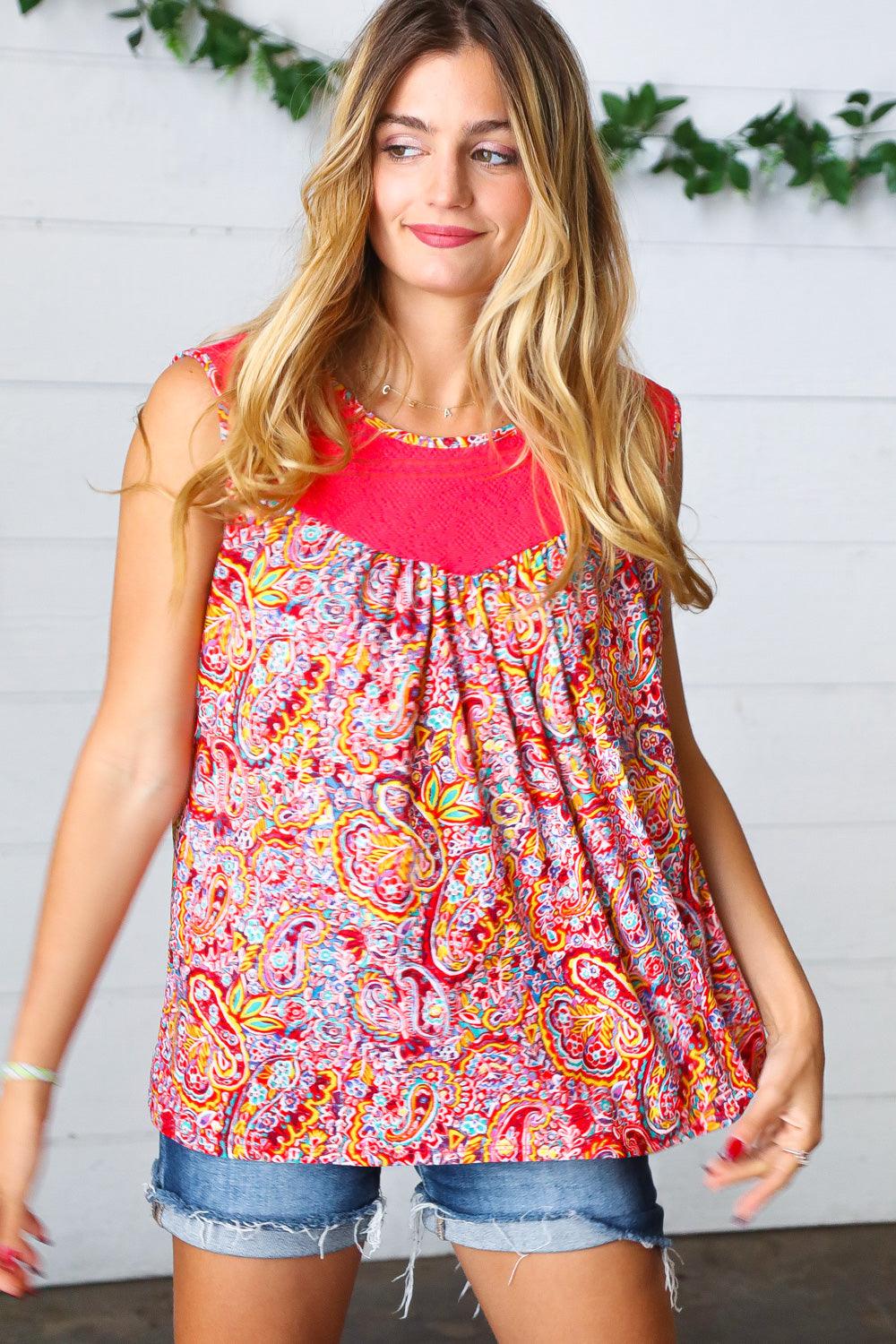 Plenty Of Love Paisley Print Tank Top - Atomic Wildflower