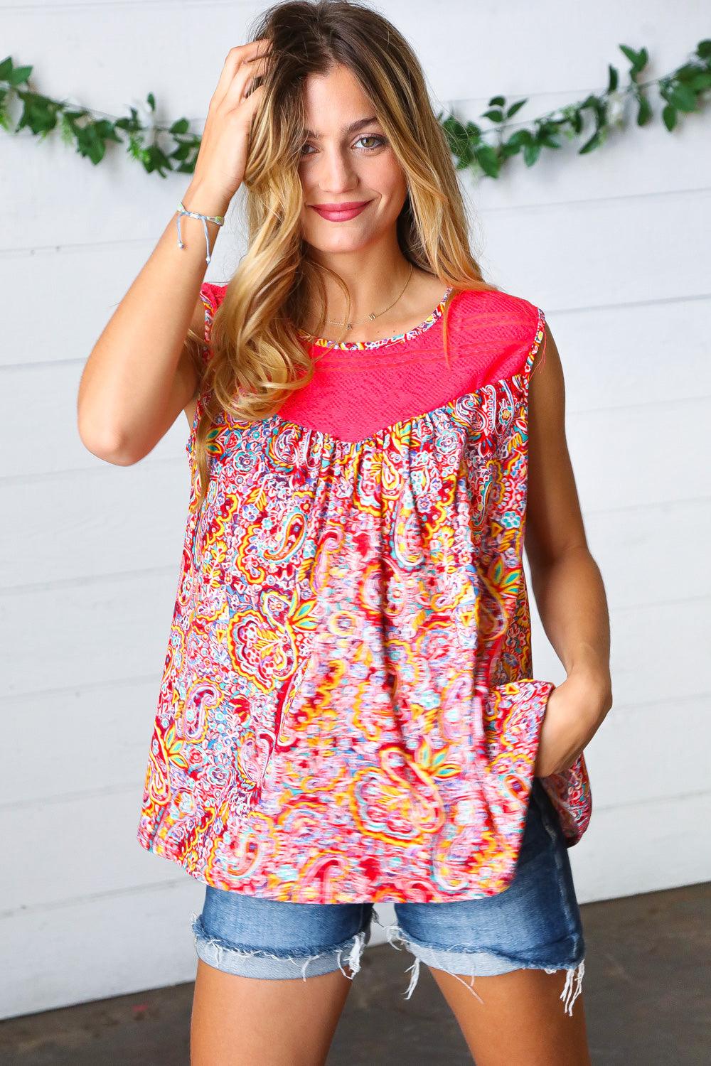 Plenty Of Love Paisley Print Tank Top - Atomic Wildflower