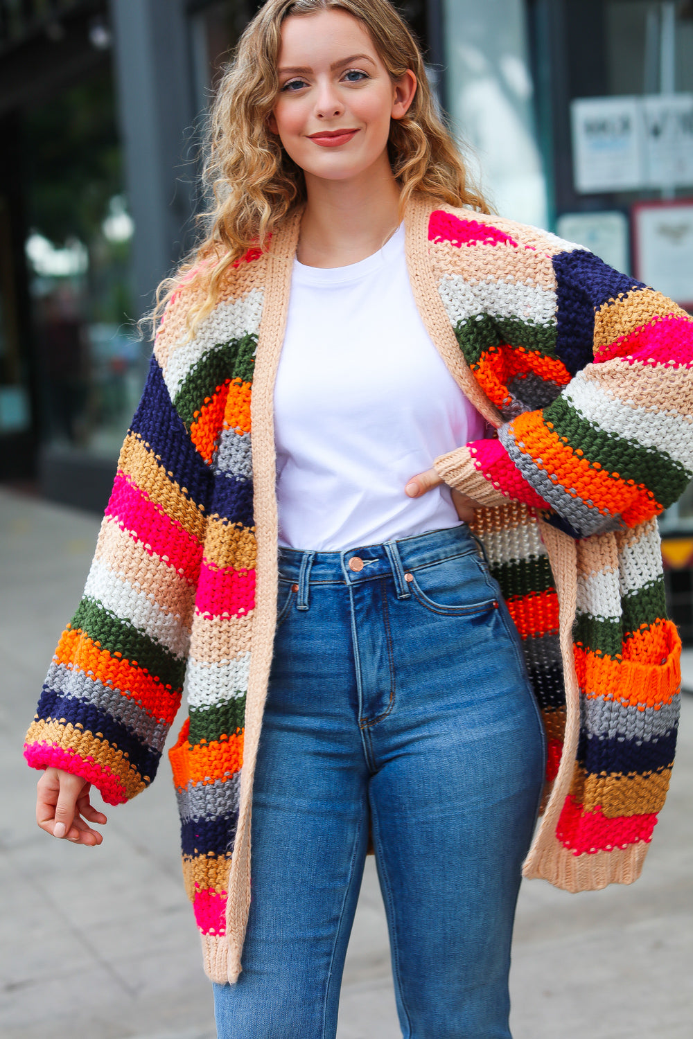 True Colors Crochet Chunky Oversized Cardigan