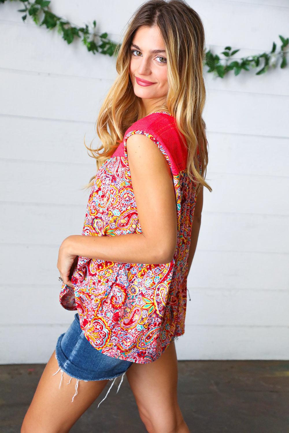 Plenty Of Love Paisley Print Tank Top - Atomic Wildflower