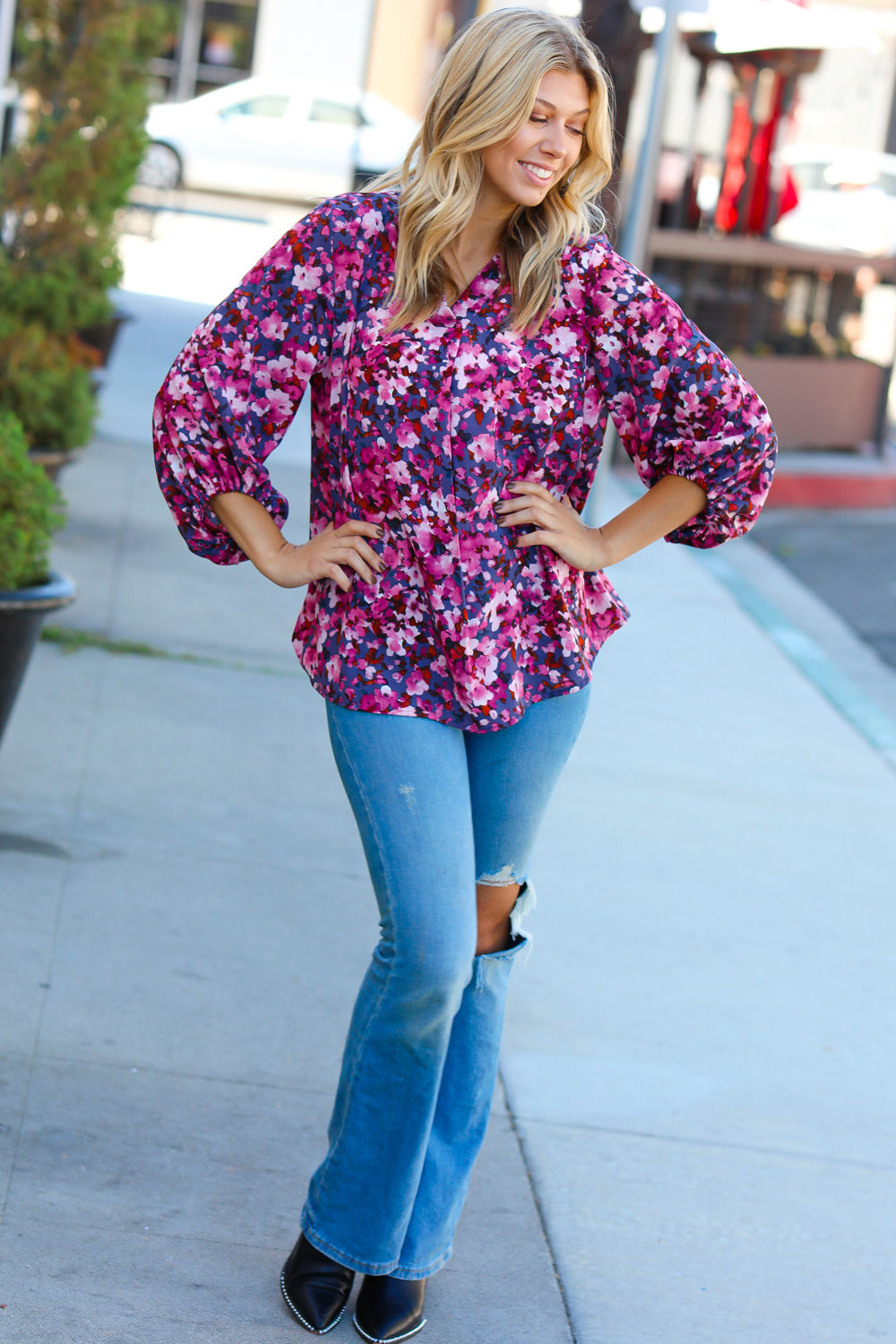 Have it All Floral Print Woven Top