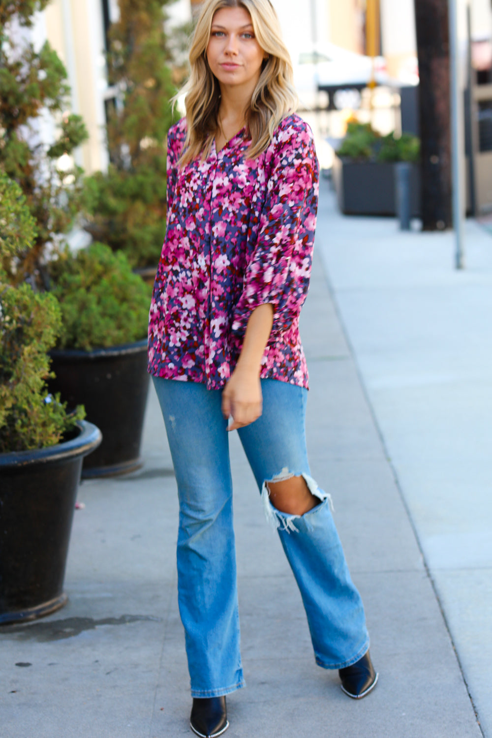 Have it All Floral Print Woven Top