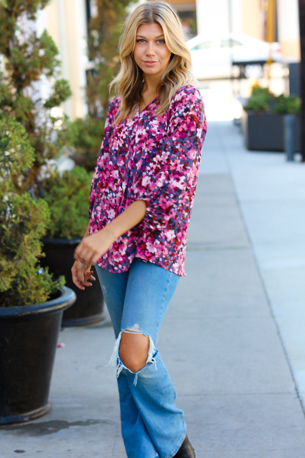 Have it All Floral Print Woven Top