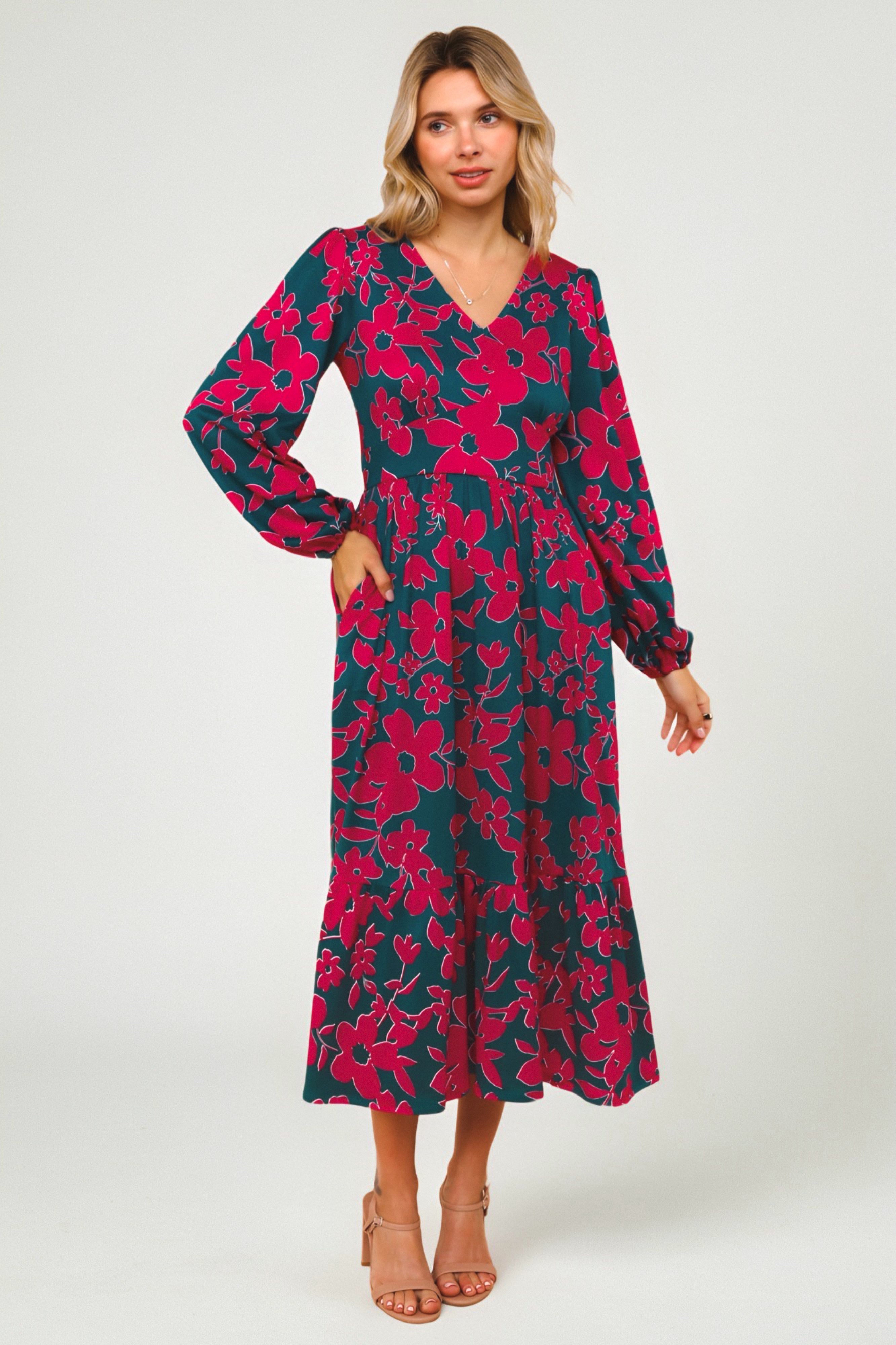 Everyone to the Dance Floor Midi Dress • Teal