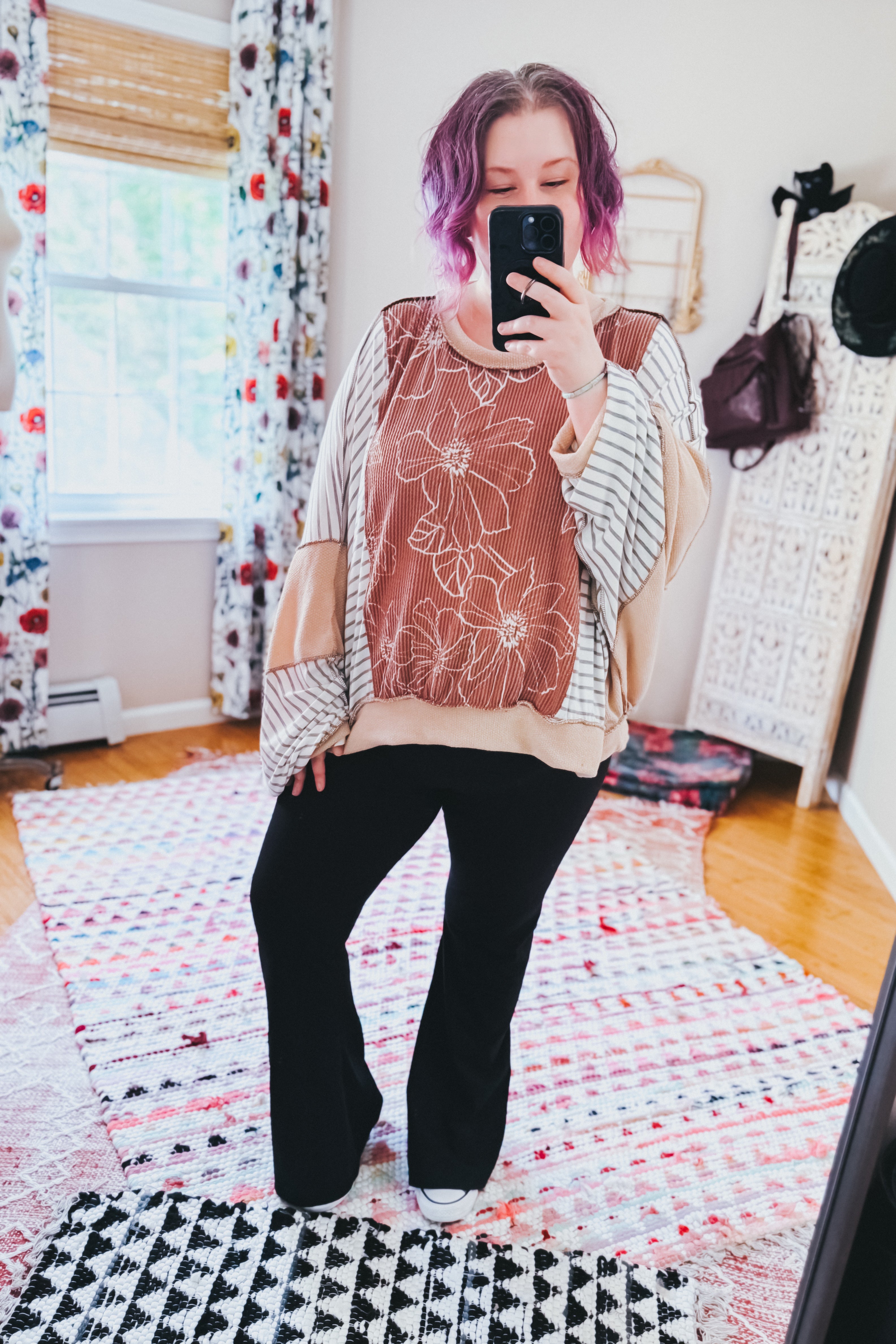 Striped and in Bloom Dolman Top