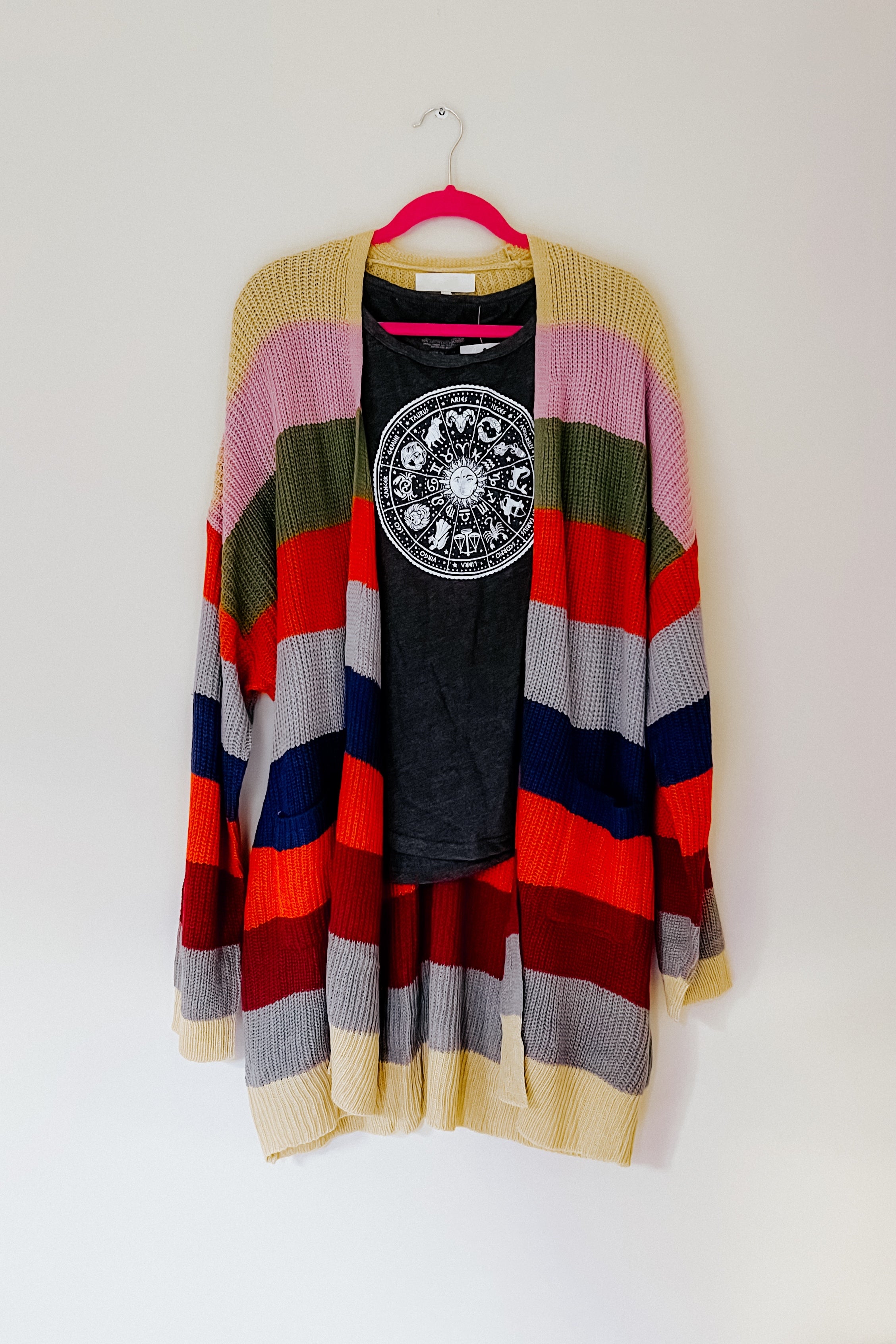 Just A Dream Striped Slouchy Cardigan