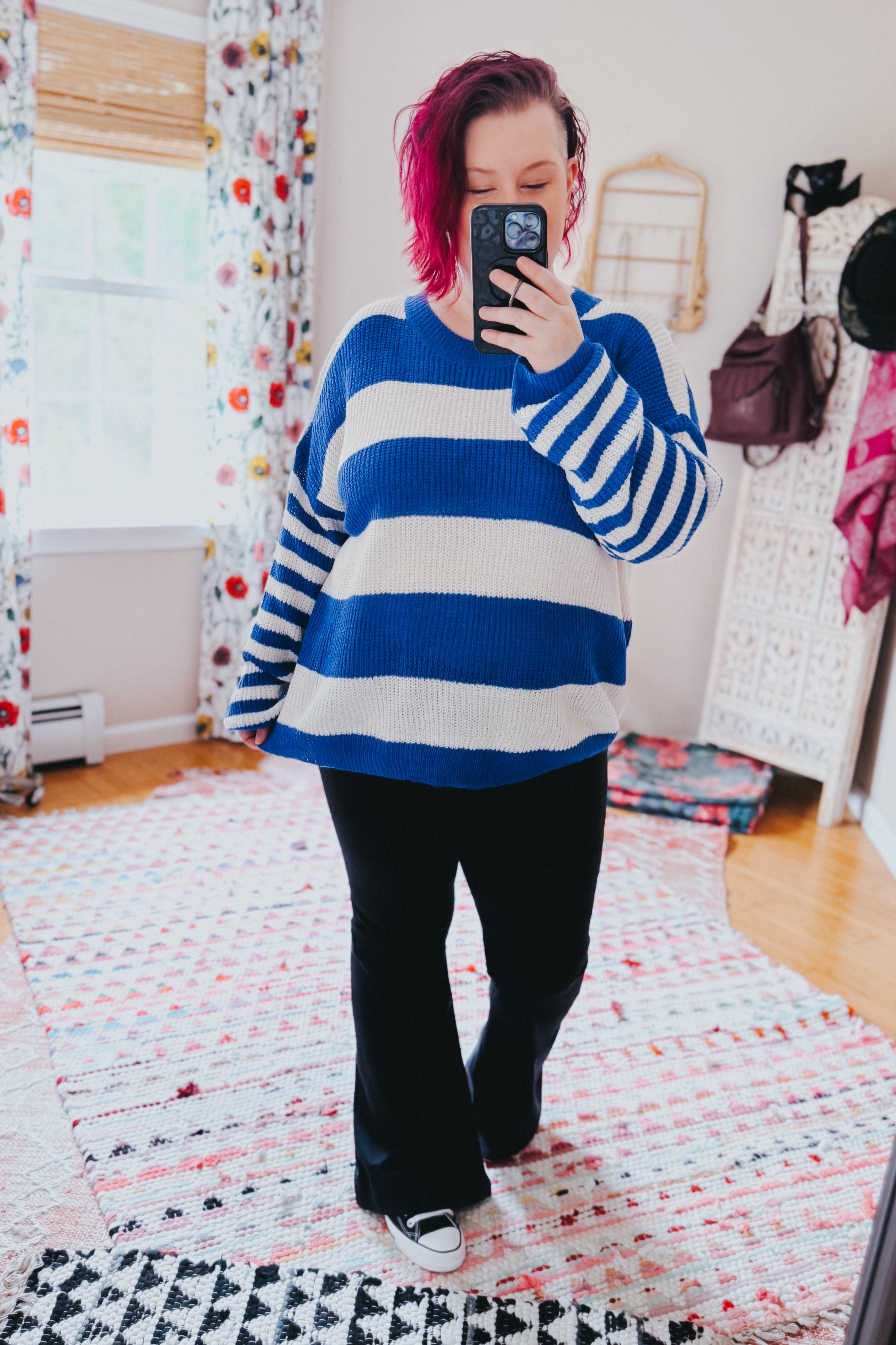 Casual Chaos Drop Shoulder Sweater • Royal Blue