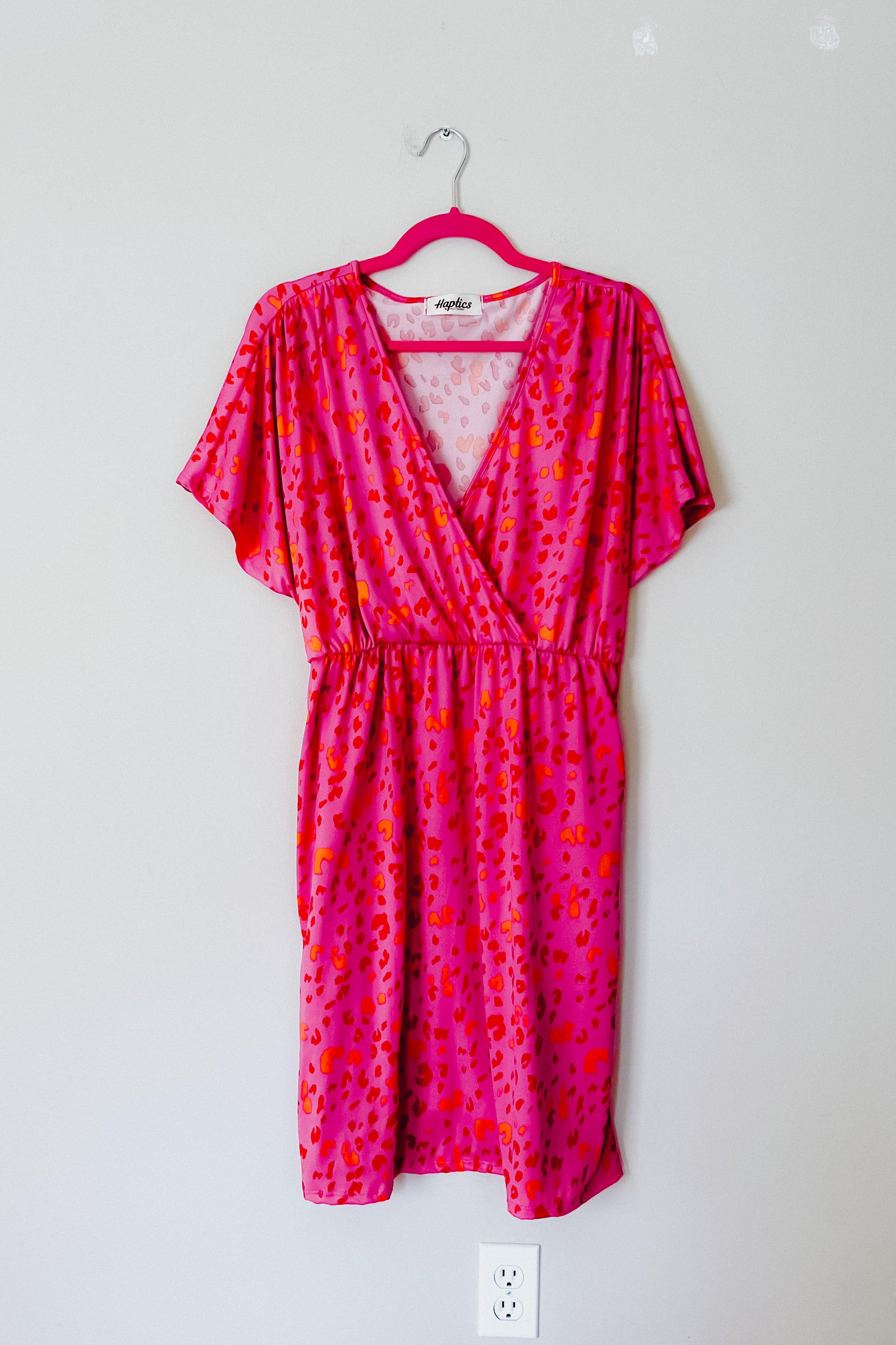 Love High Surplice V Neck Dress - Atomic Wildflower