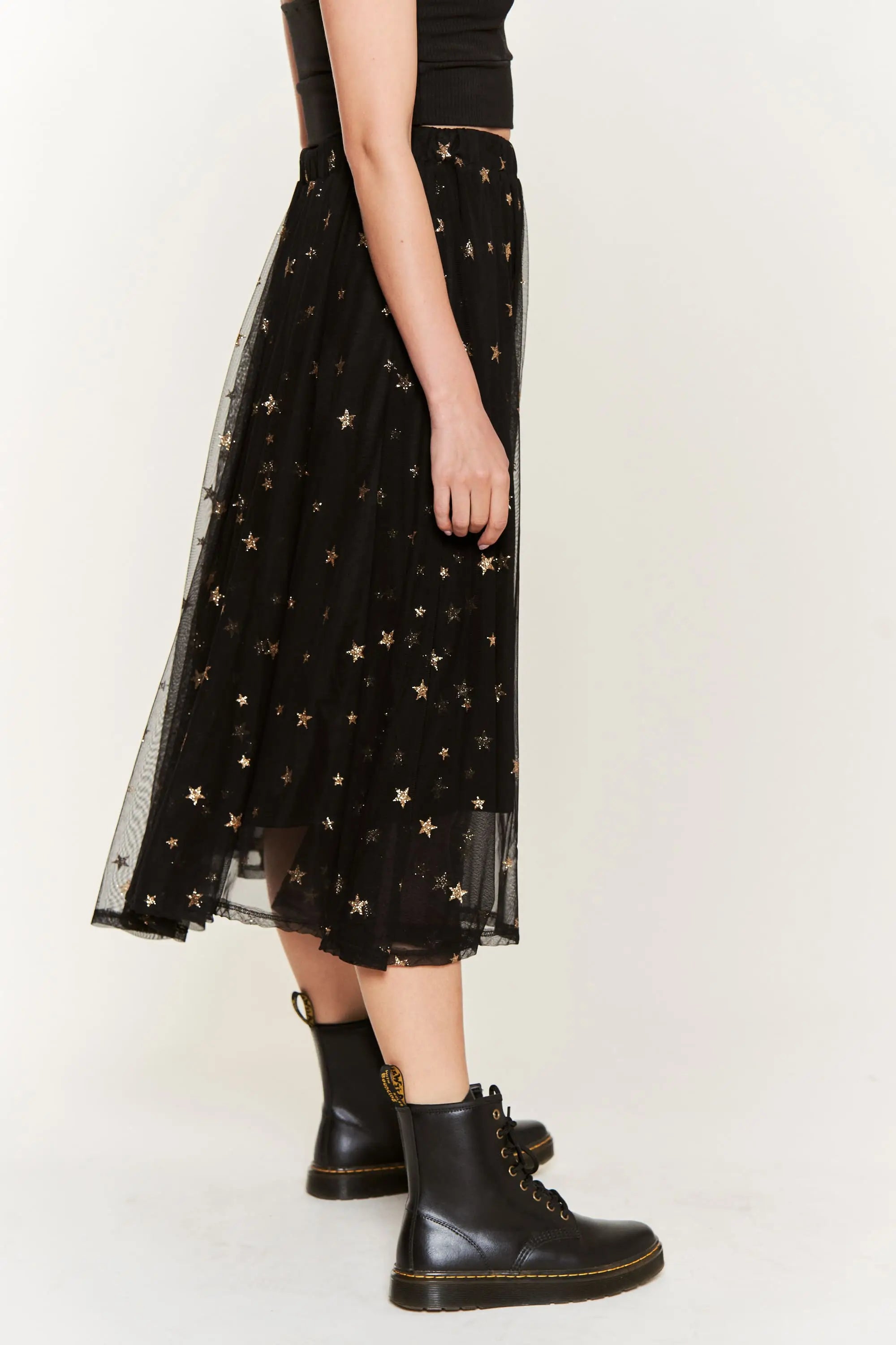Star Crossed Chiffon Midi Skirt - Atomic Wildflower