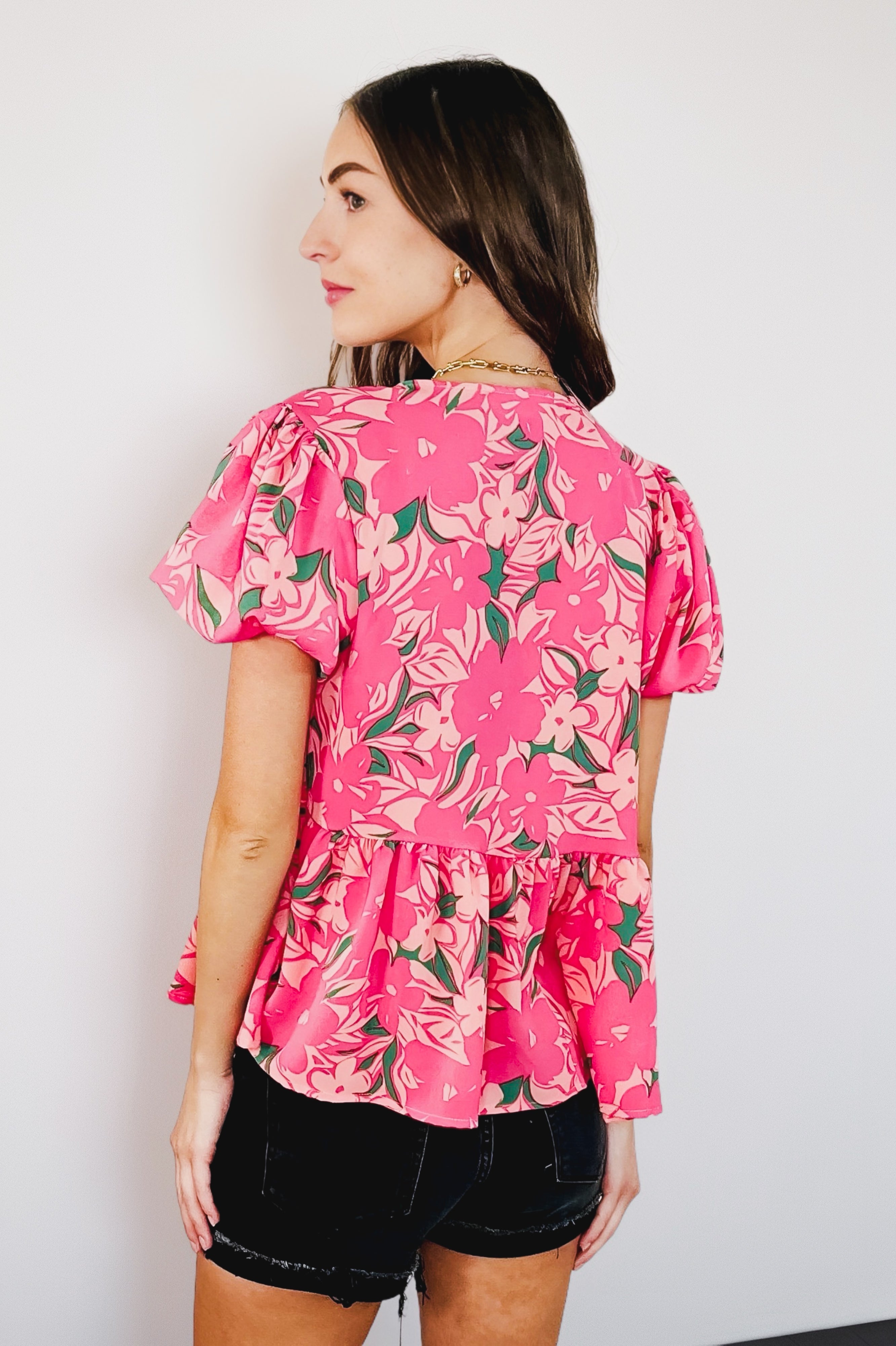 Floral Fling Puff Sleeve Blouse