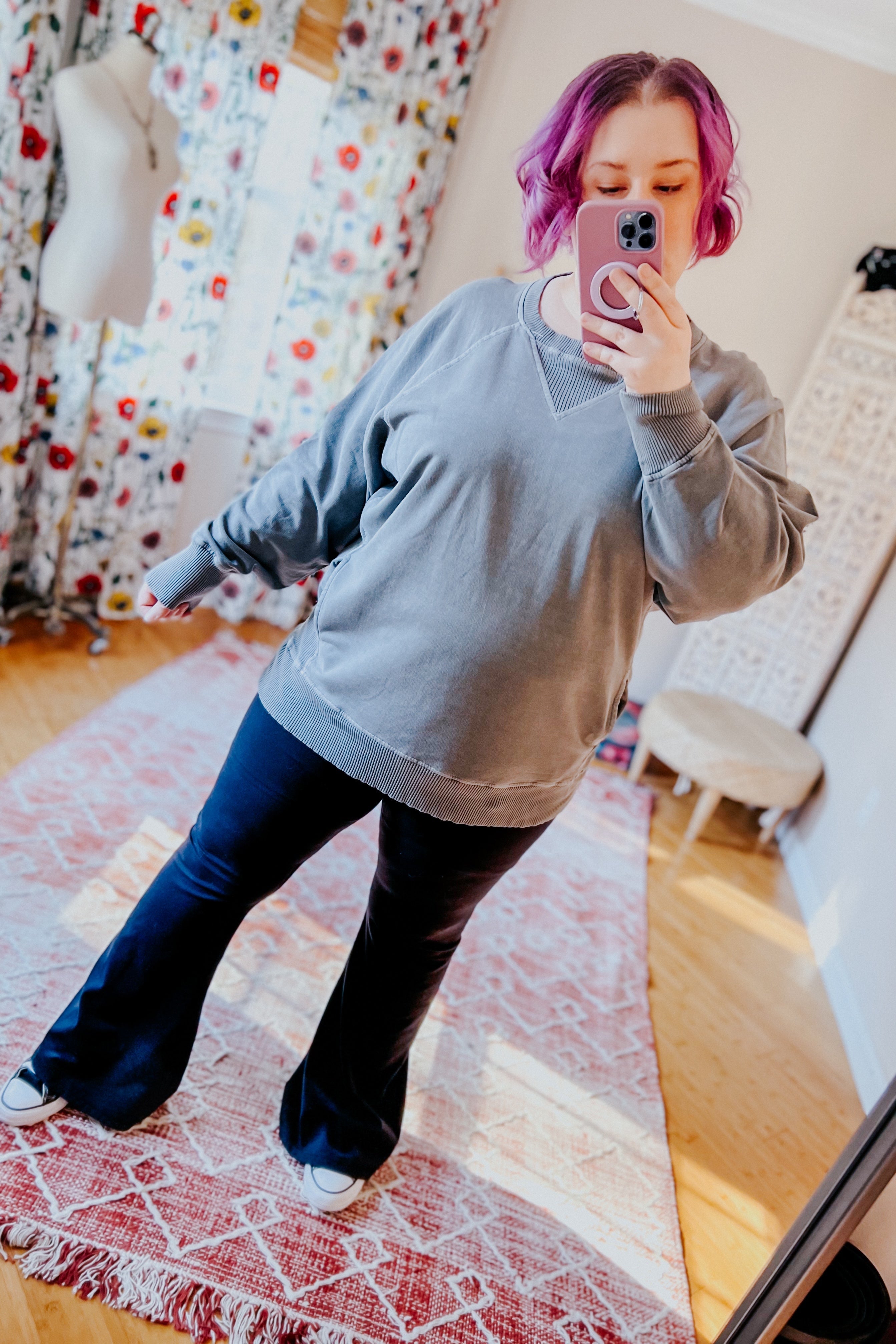 Let's Get Cozy Washed French Terry Pullover