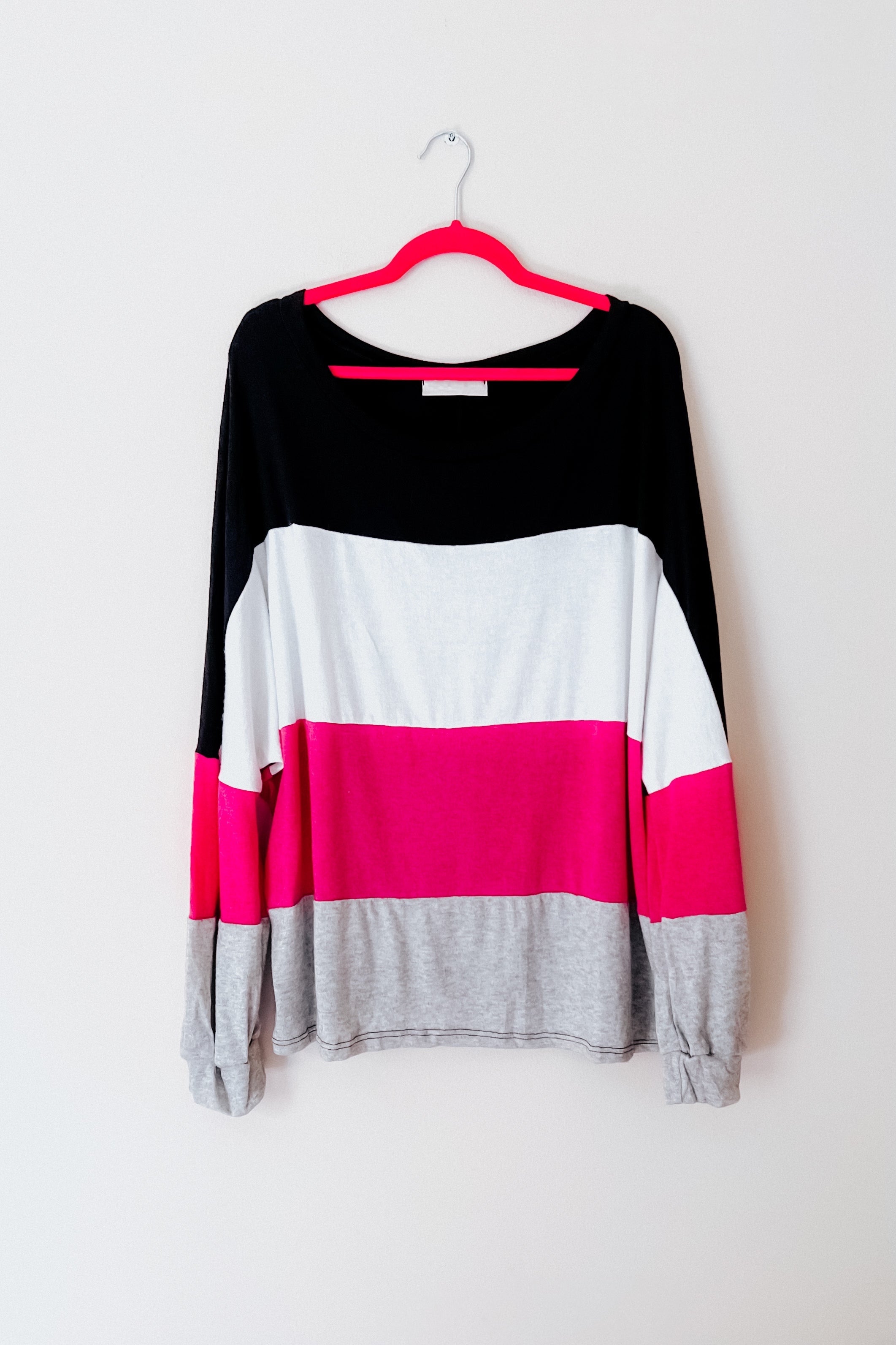 No One Else Color Block Hacci Top