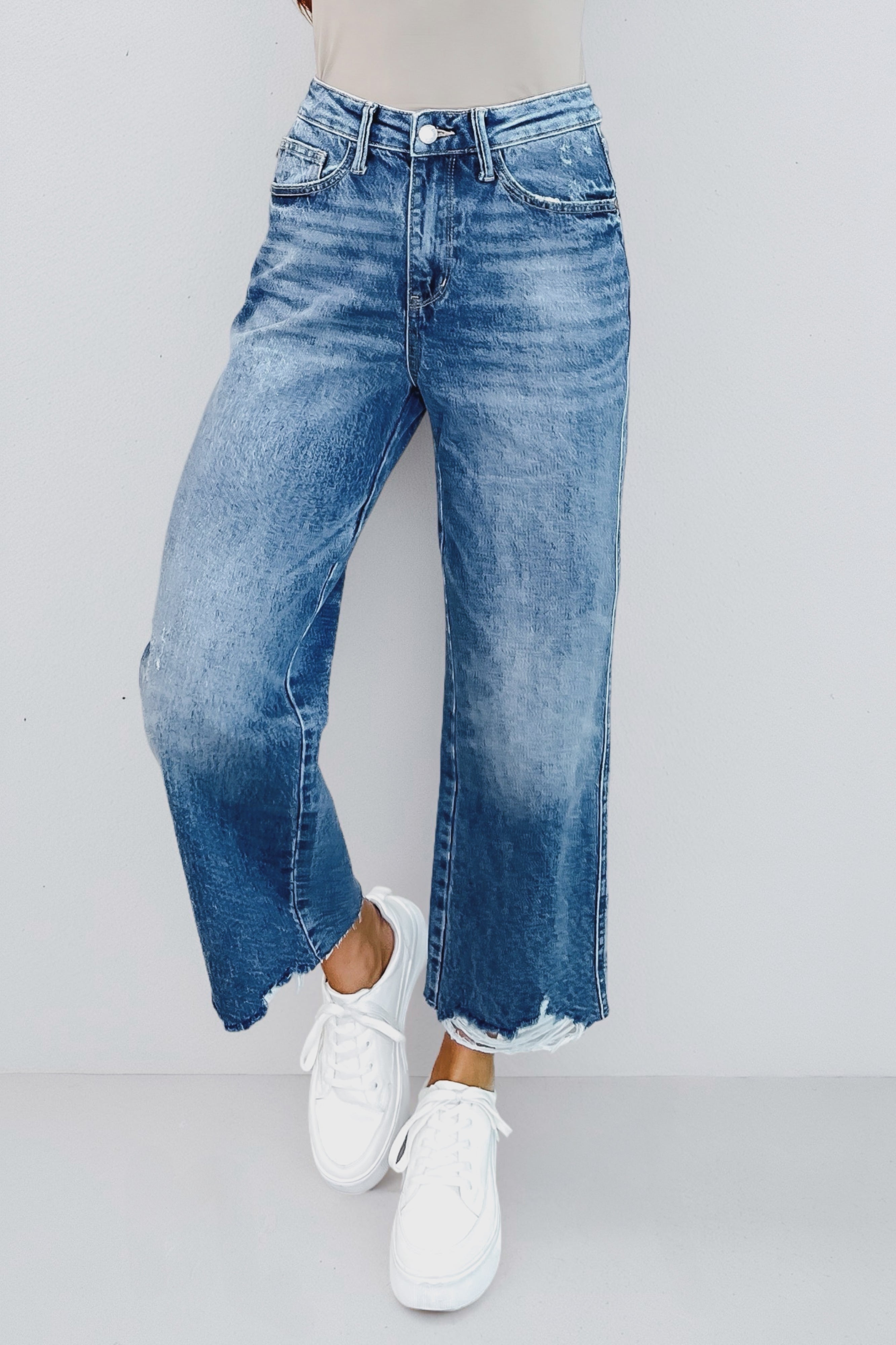 Megan High Rise Rigid Magic Wide Leg Crop Jeans